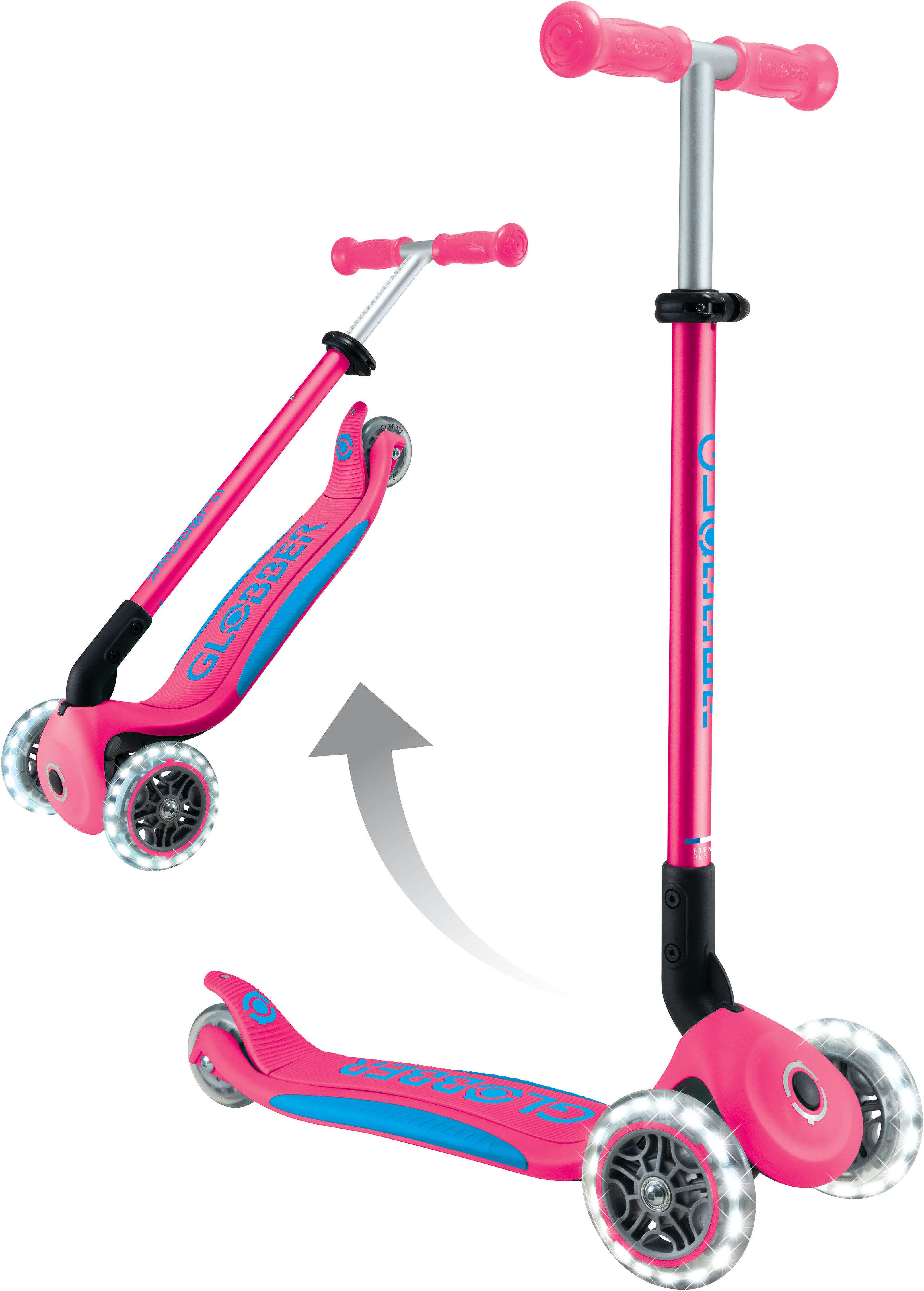Globber Tretroller ELITE LIGHTS, mit Leuchtrollen