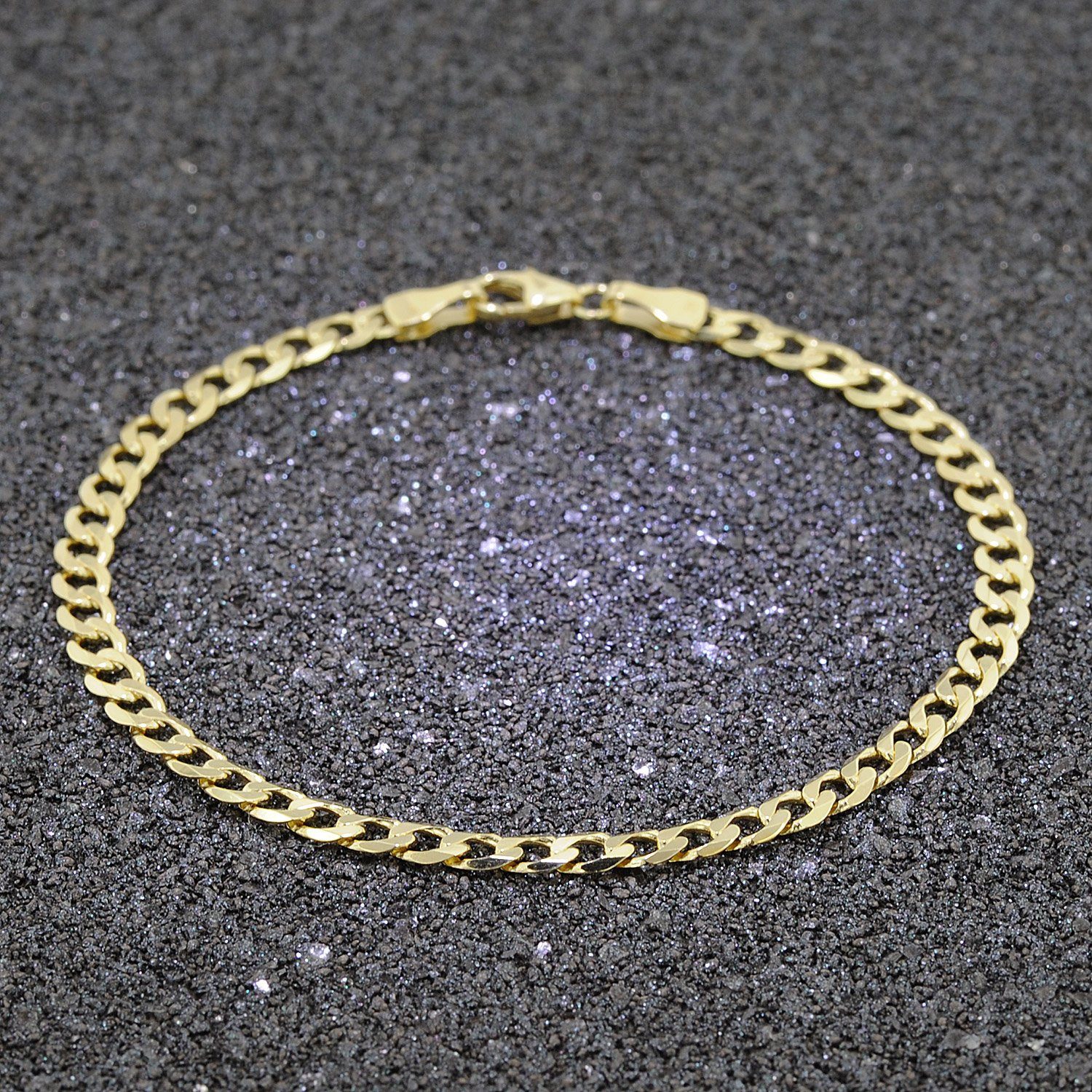 trendor Gliederarmband Damen Panzer-Gold 333 (8 Karat) 3,9 mm breit