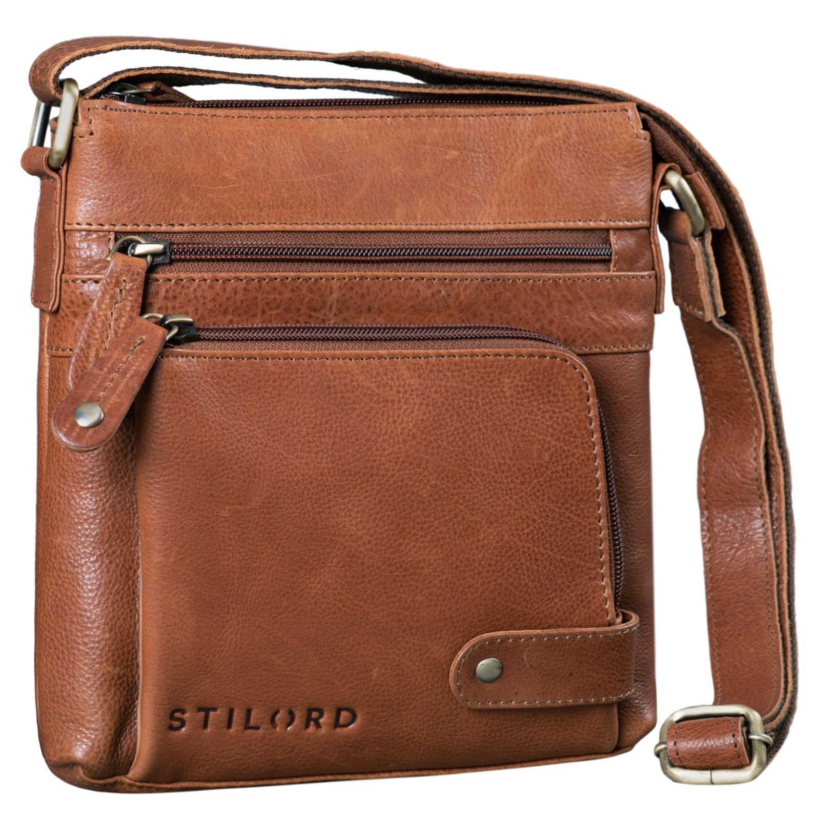 STILORD Schultertasche "Cameron" Kleine Leder Umhängetasche Vintage