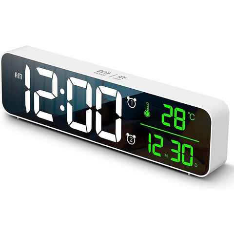 JOEAIS Wecker Digital Wecker Alarm Digital Clock uhren & Wecker Nachttisch uhr LED Bildschirm Datums Temperaturanzeige12/24 Stunden Schlummerfunktion