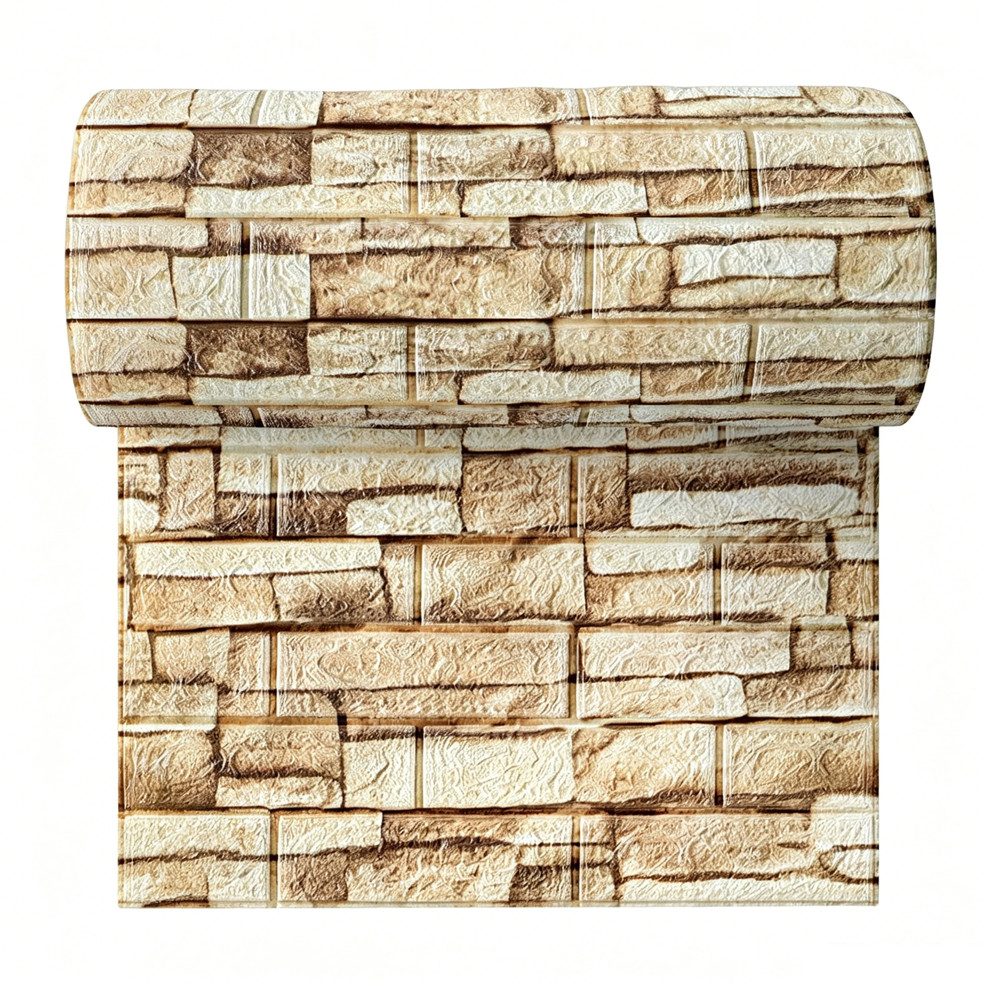 Agger 3D Wandpaneel 3D Wandpaneele Wandverkleidung Selbstklebend Tapeten Steinoptik, (1-tlg) 500*35cm Wasserdicht Wandtapete Küchenrückwand