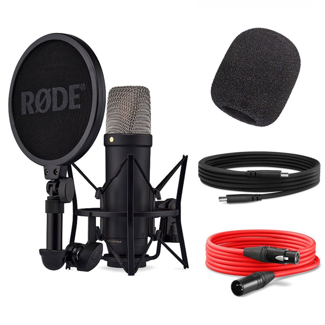 Mikrofon Rode NT1 5th Generation Mikrofon Schwarz mit Popfilter