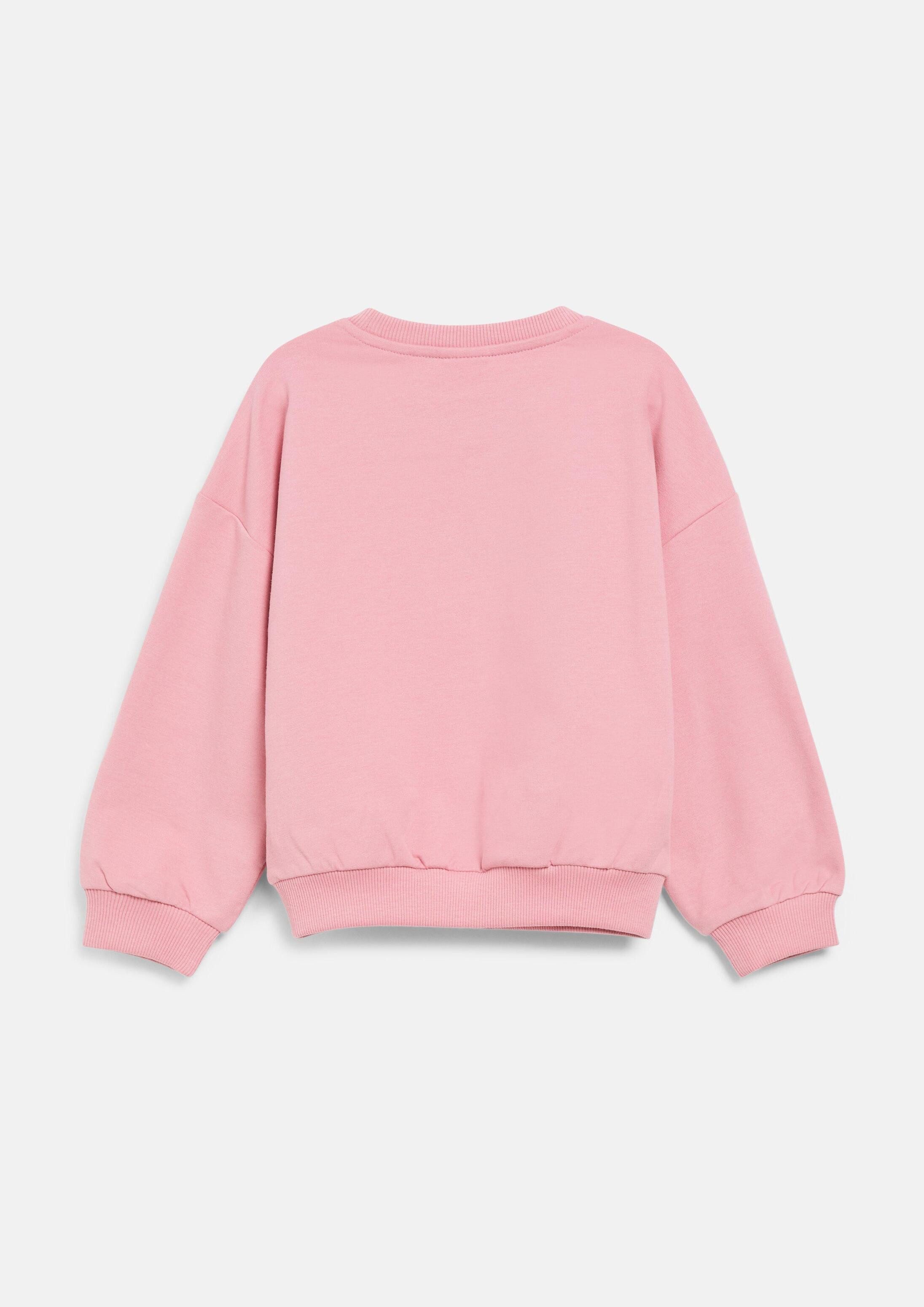 s.Oliver Sweatshirt Sweatshirt Oversize Sweatshirt mit Fotoprint und Glitzer – Bild 2 von 4