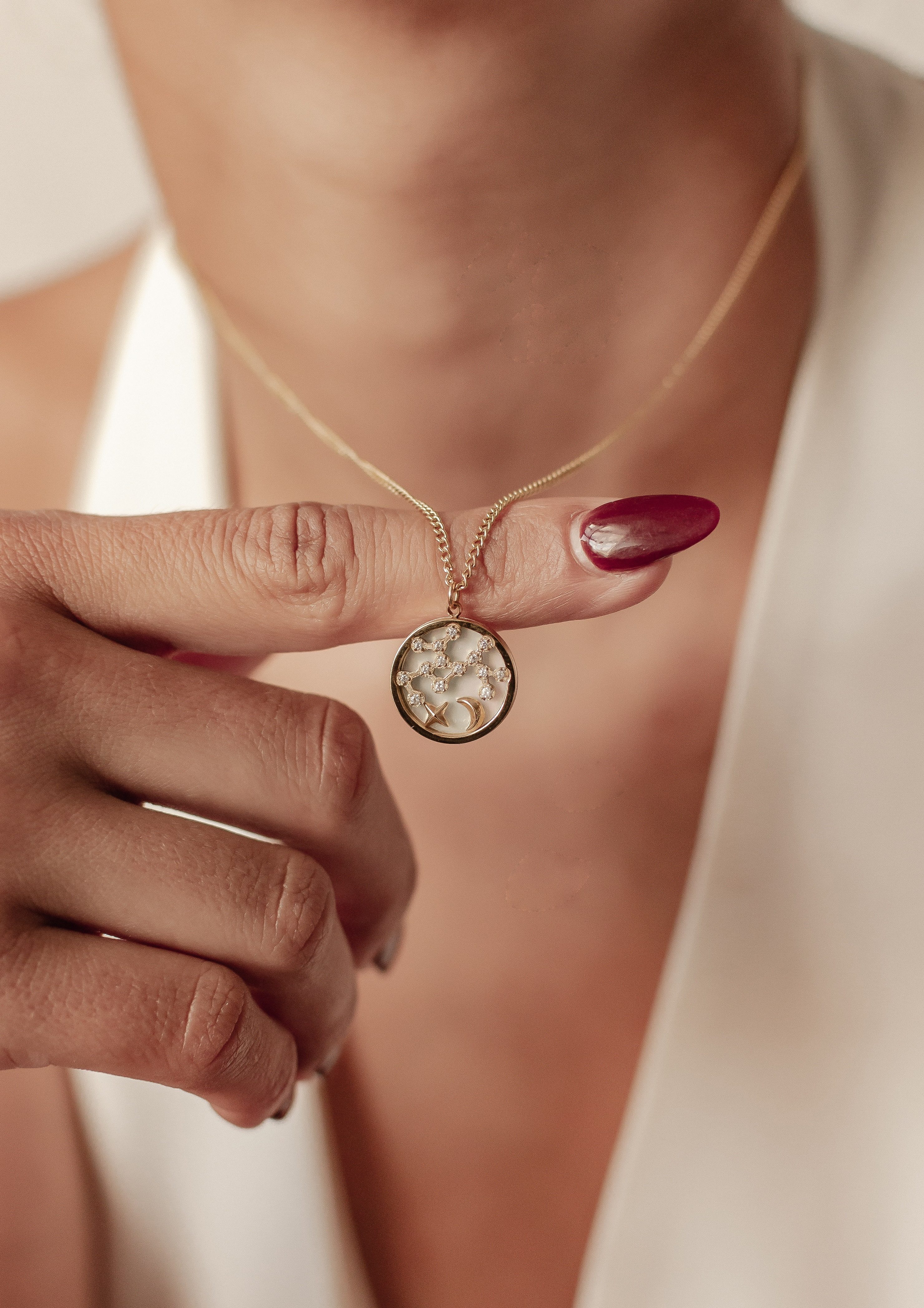 Hey Happiness Kette mit Anhänger Sternzeichen, Astro Plättchen, Horoskop Ke günstig online kaufen