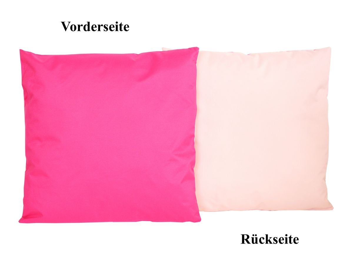 Kissen, + Motiv 1x Wasserfest, Robust, 2x Kissen Strapazierfähig, 45x45cm JACK Wende Set Dekokissen Rosa Füllung, & 3er Mandala Innen inkl. Außen Outdoor Lounge JACK