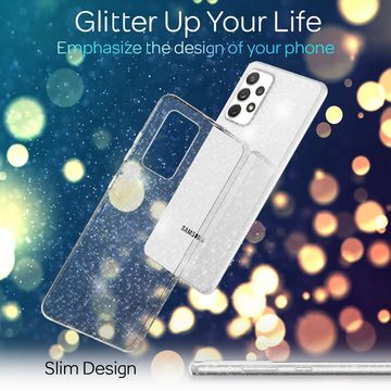 Nalia Smartphone-Hülle Samsung Galaxy A33, Klare Glitzer Hülle / Silikon Transparent / Glitter Cover / Bling Case
