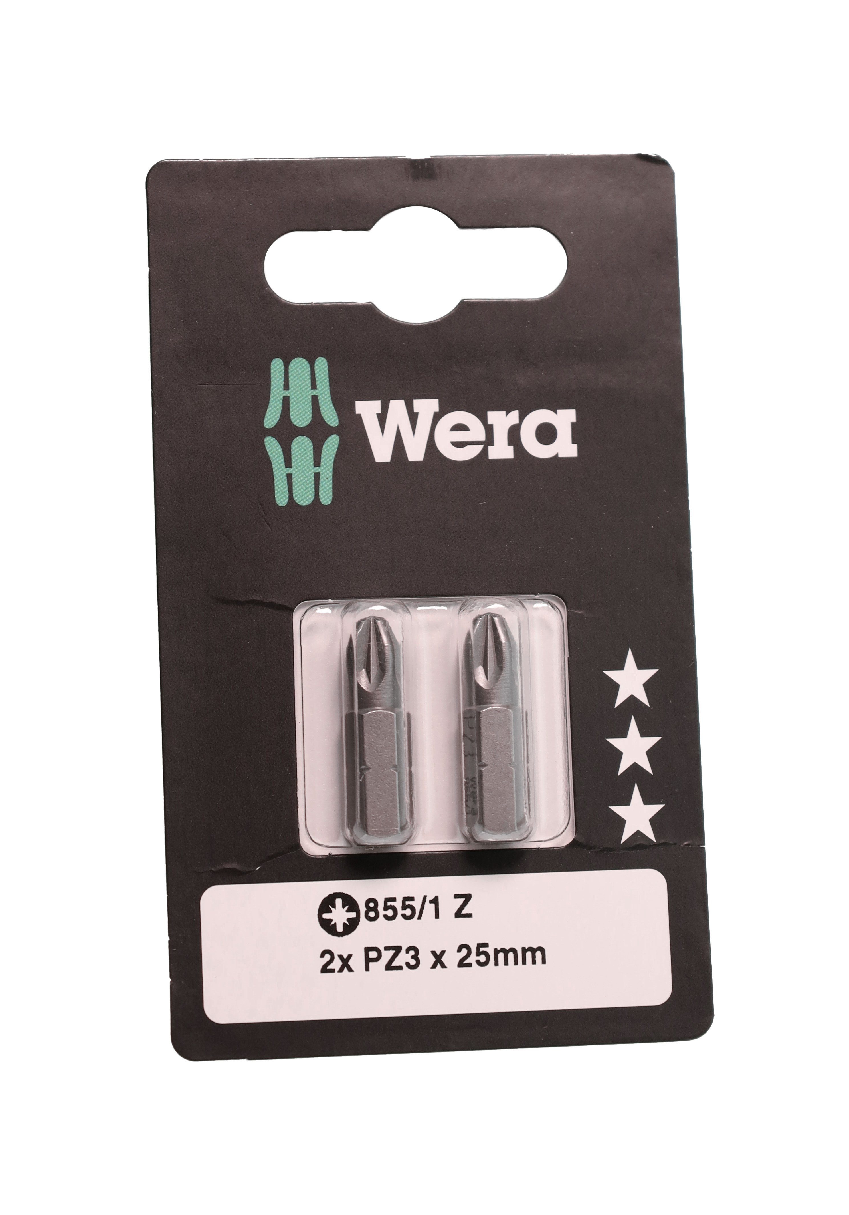 Wera Bohrer- und Bit-Set Wera 855/1 Z SB PZ3 POZIDRIV-BITS AUF SB-KARTE 855/1 Z PZ 3 X 25 MM