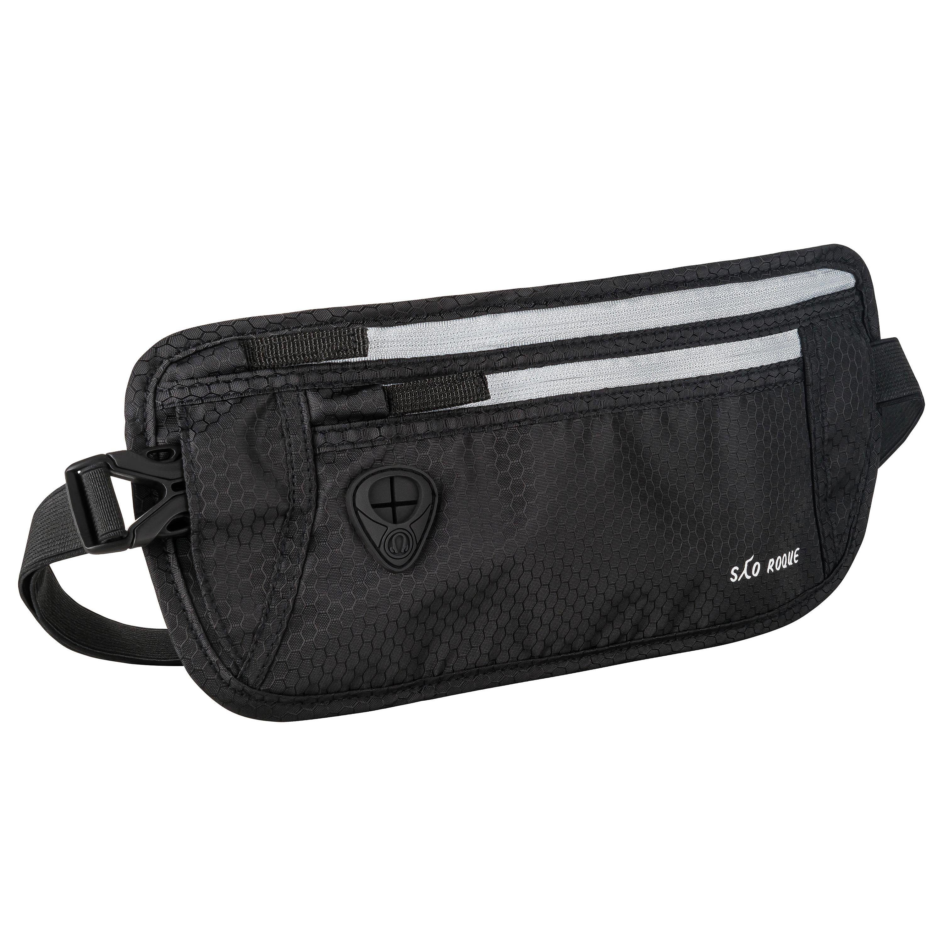 SAO ROQUE Bauchtasche Damen Herren Bauchtasche, RFID Blocker Gürteltasche, flach, Vegan, ultraflach, schweiß- und wasserfest, ultraleicht