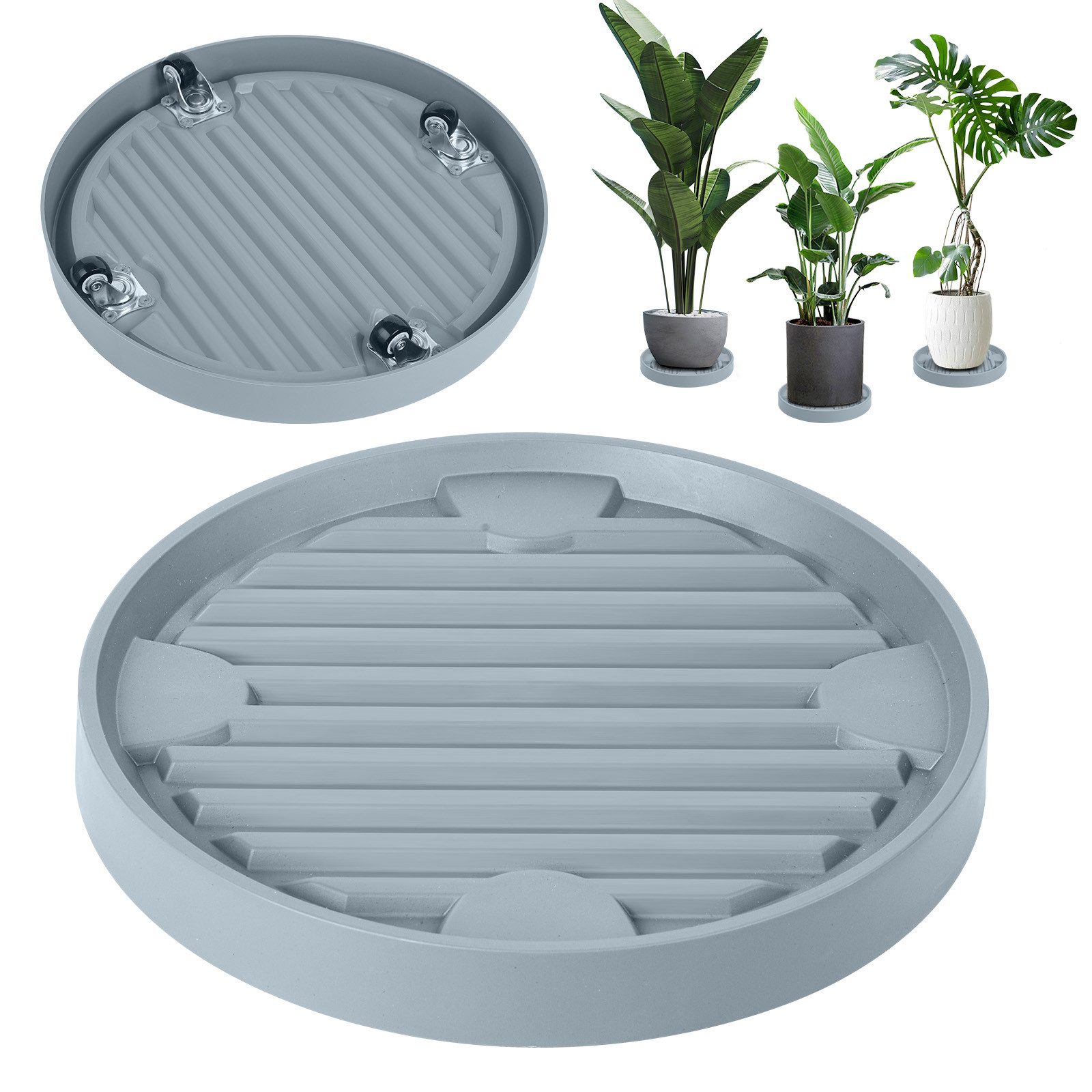 QUBEBU Pflanzenroller 2 Stück Blumentopfuntersetzer Blumenroller bis 70 kg Rolluntersetzer, (Pflanzgefäße mit 360 ° Drehbare Rädern, Transporthilfe für Pflanzen, 2-St., Rollbrett Pflanzen für Große Pflanzgefäße im Innen und Außenbereich)