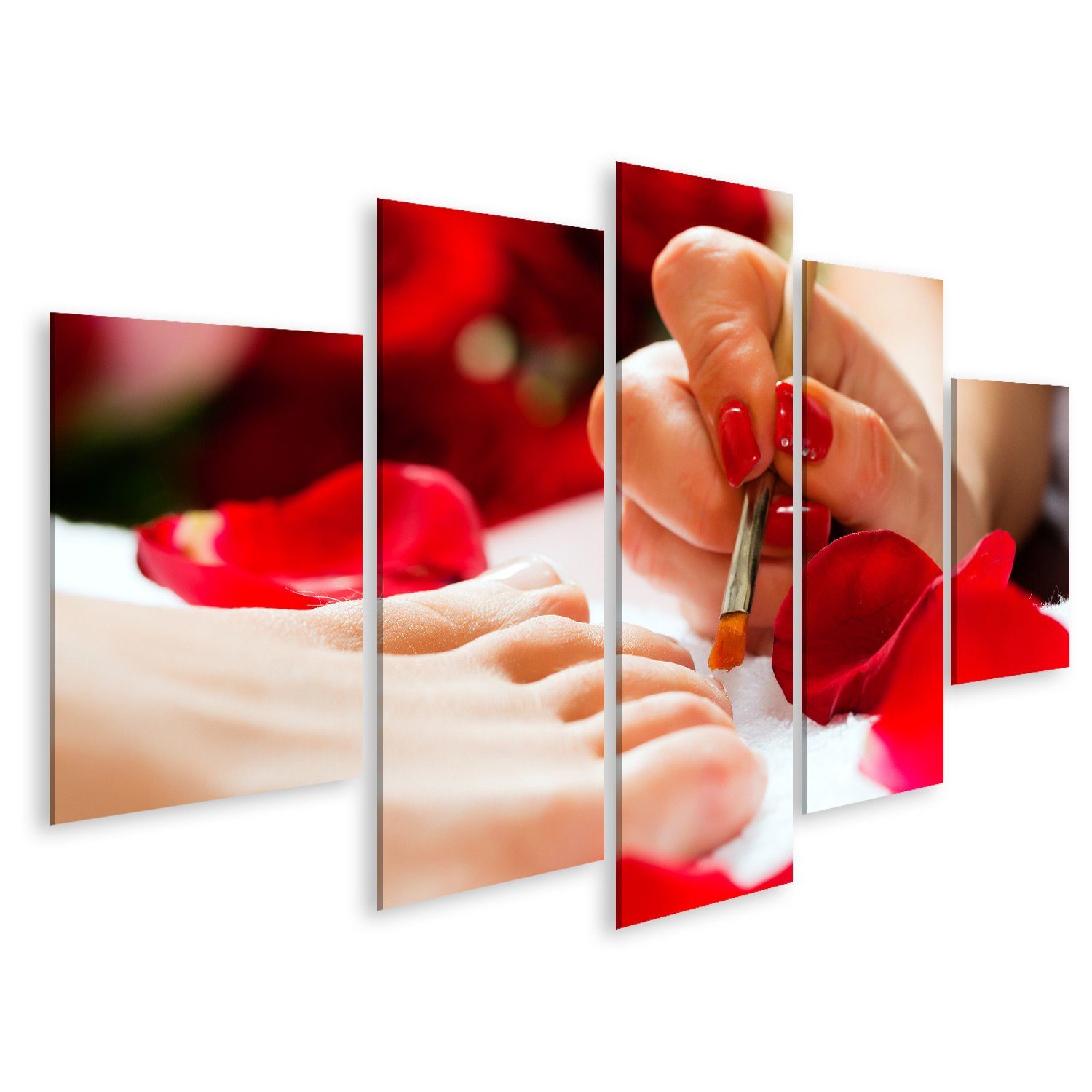 Leinwandbild Bild auf Leinwand Frau im Nagelstudio bei der Pediküre Wandbild Poster