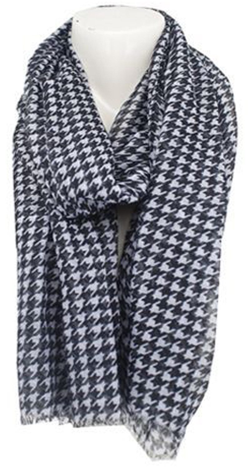 chic4home Schal Winter Weave, (1-St. 1-teilig), Damen Schal ca.80x180cm modischer Longschal schwarz-weiss Look