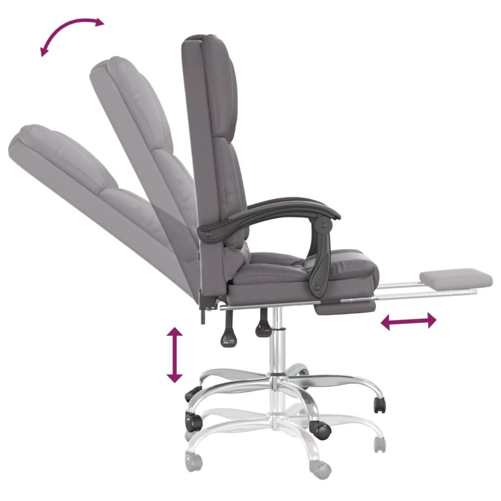 Massagefunktion Grau Homeoffice Bürosessel Grau Kunstleder Bürostuhl mit Bürostuhl vidaXL | Grau