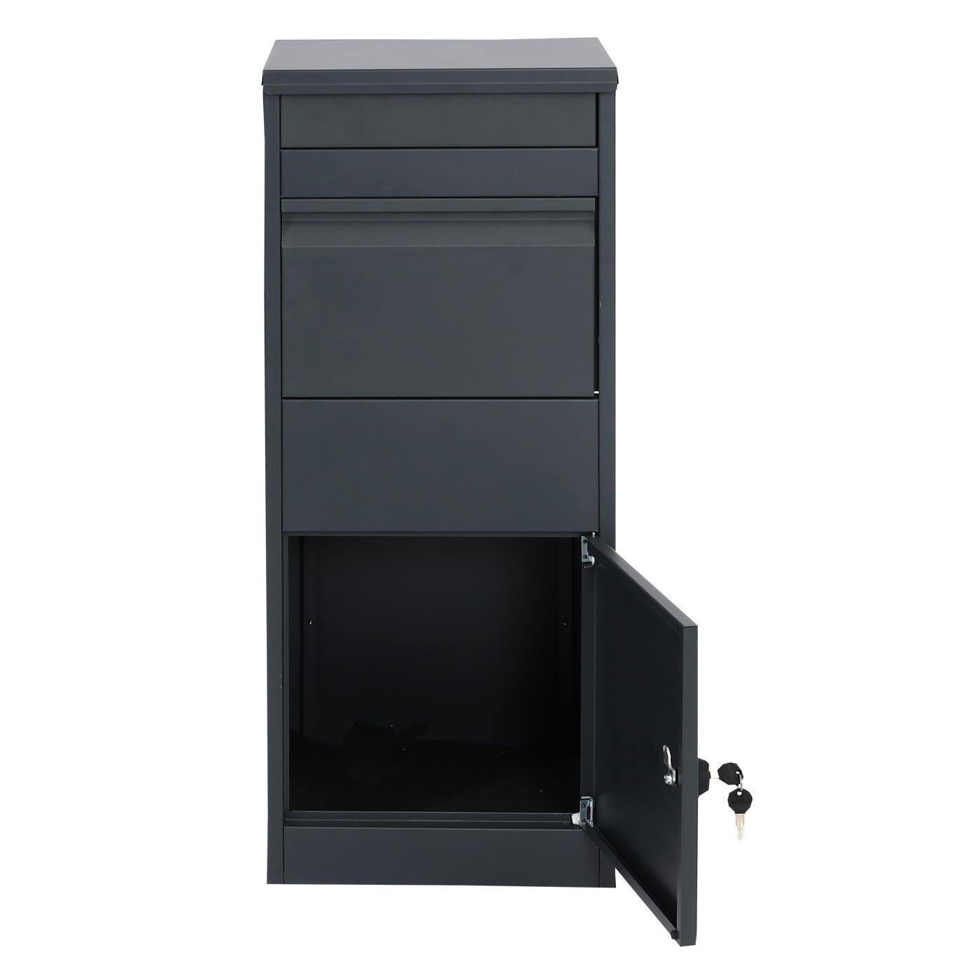 MCW Standbriefkasten MCW-G80, Am Boden fixierbar, Für Briefe und mittlere Pakete, Abschließbar