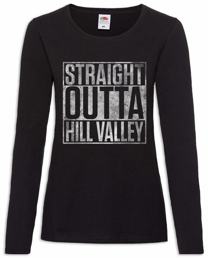 Langarmshirt Straight Outta Hill Valley Damen Langarmshirt Back To The Car Zukunft