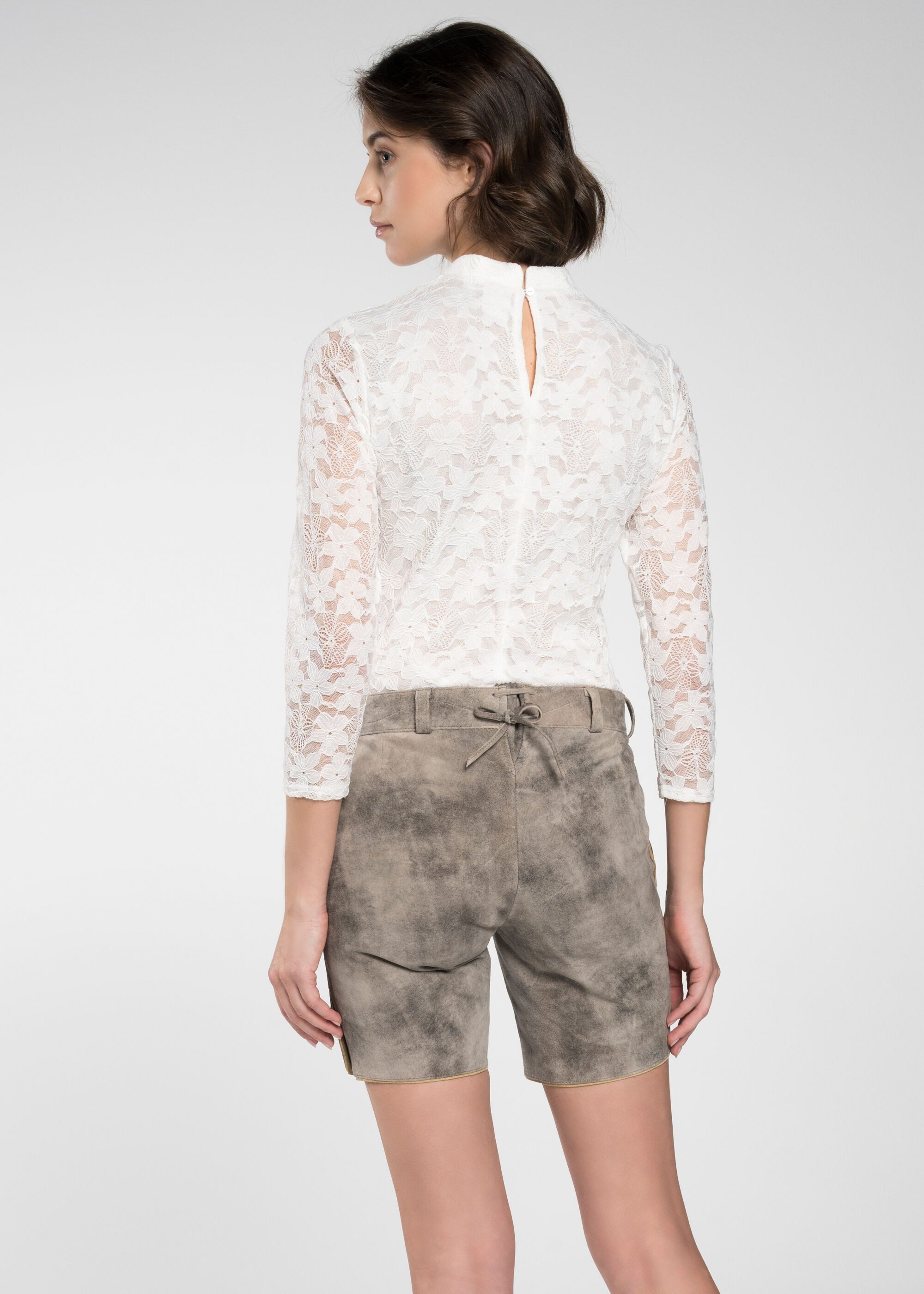 Spieth & Wensky Shorts Lederhose "Fiamma" florale Stickereien