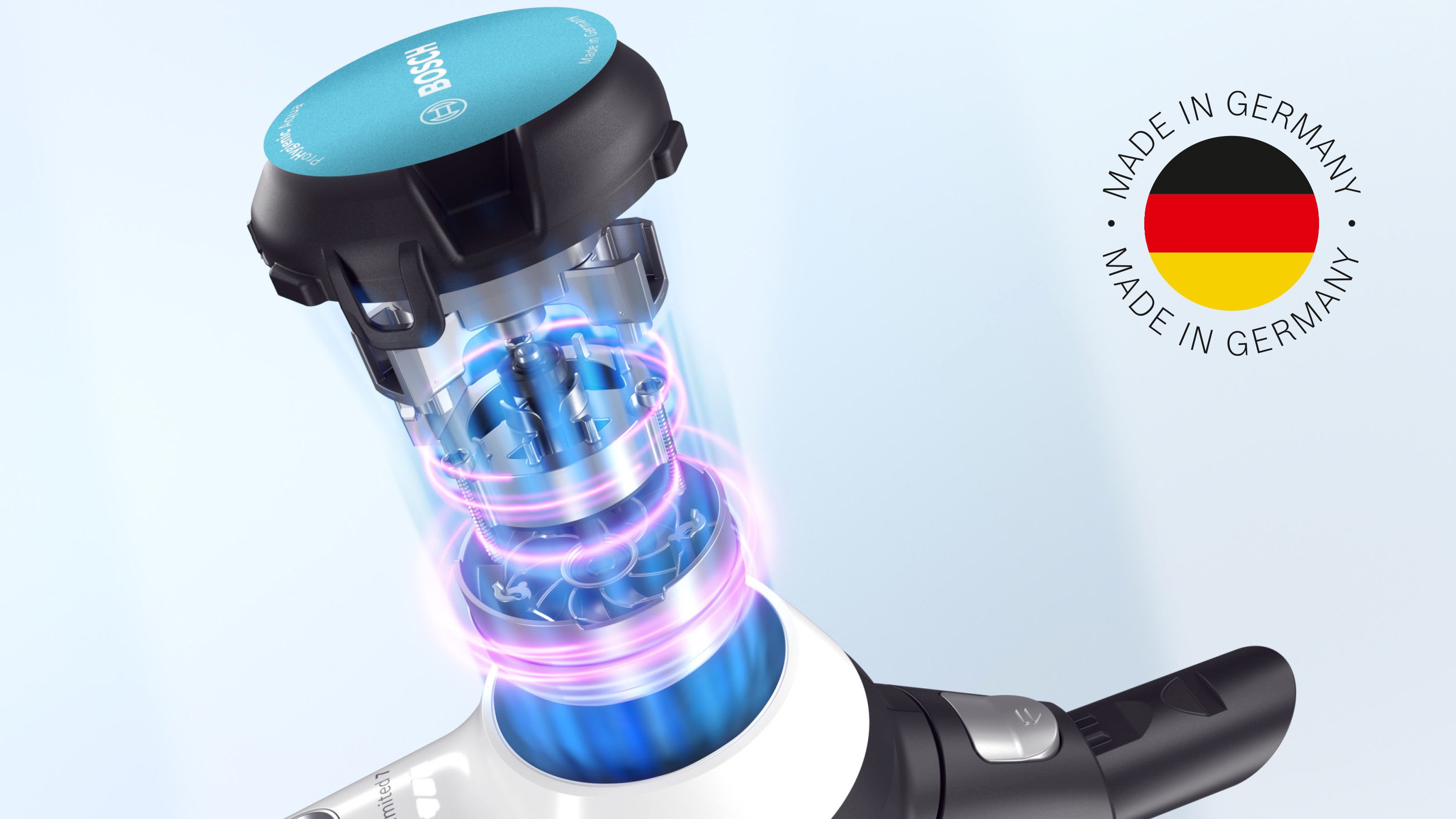 BOSCH Akku-Stielstaubsauger Unlimited 7 ProHygienic Aqua BKS71HYG1, 2in1 Saugen & Wischen, beutellos, Knickrohr, Hygiene-Filter, 10 J. Motorgarantie, Schnellladegerät, weiß