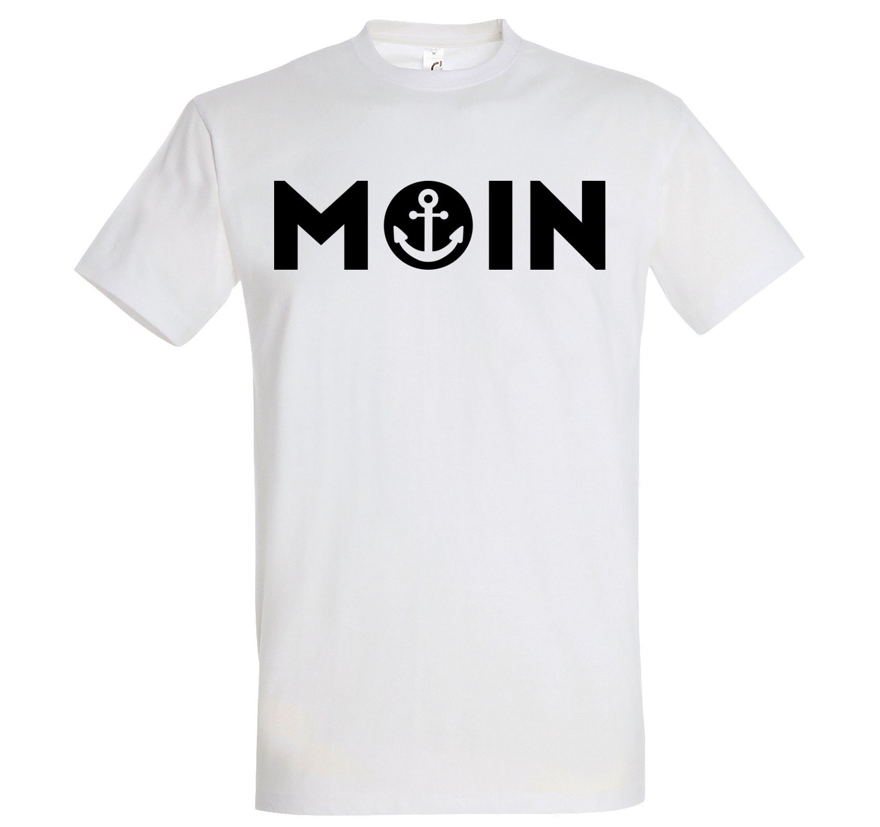Youth Designz Print-Shirt Moin Logo Herren T-Shirt Anker Spruch mit modischem Aufdruck Weiß