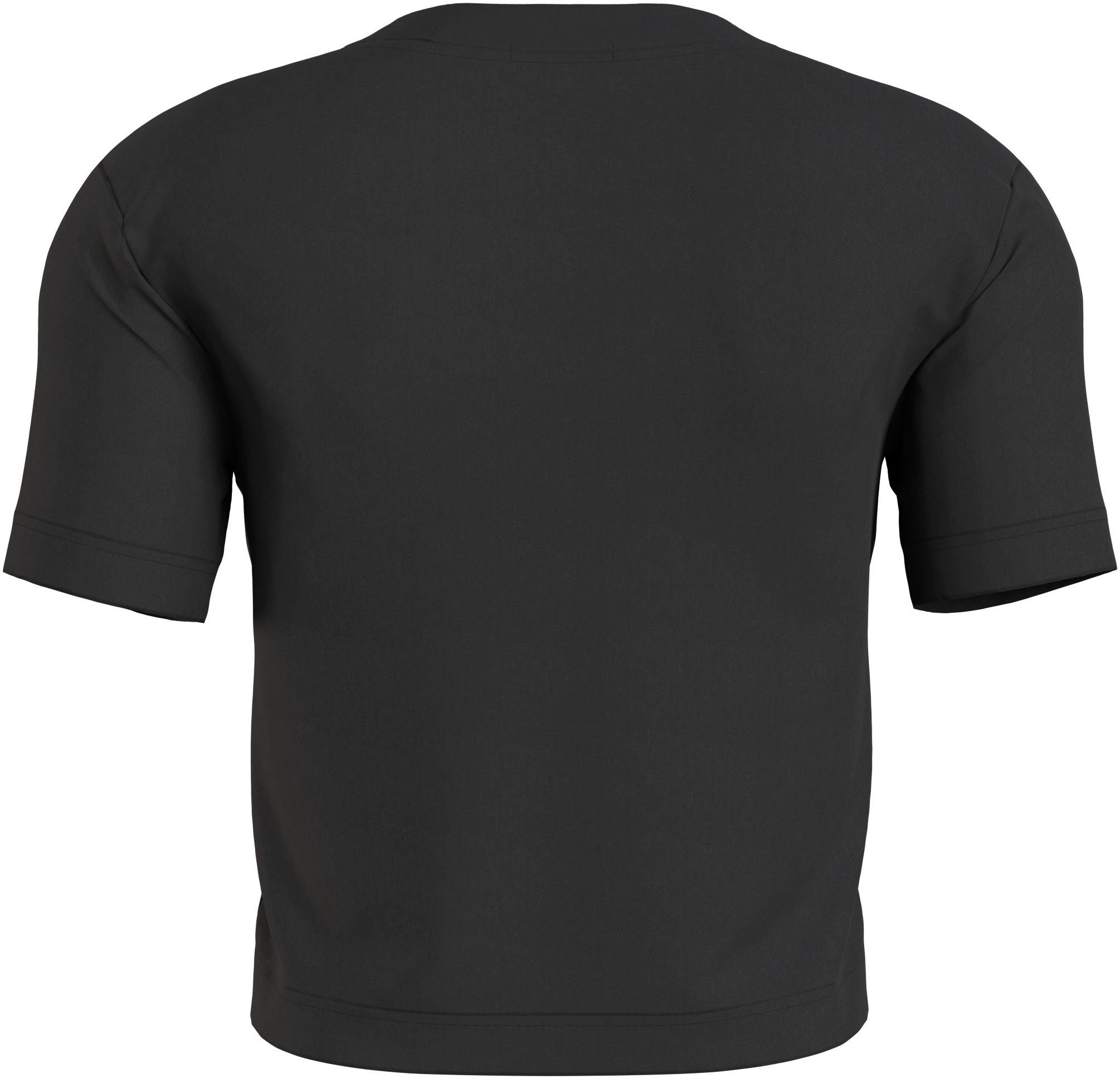 T-Shirt RIB Black SLEEVE Ck SHORT TEE Jeans Klein BADGE Calvin