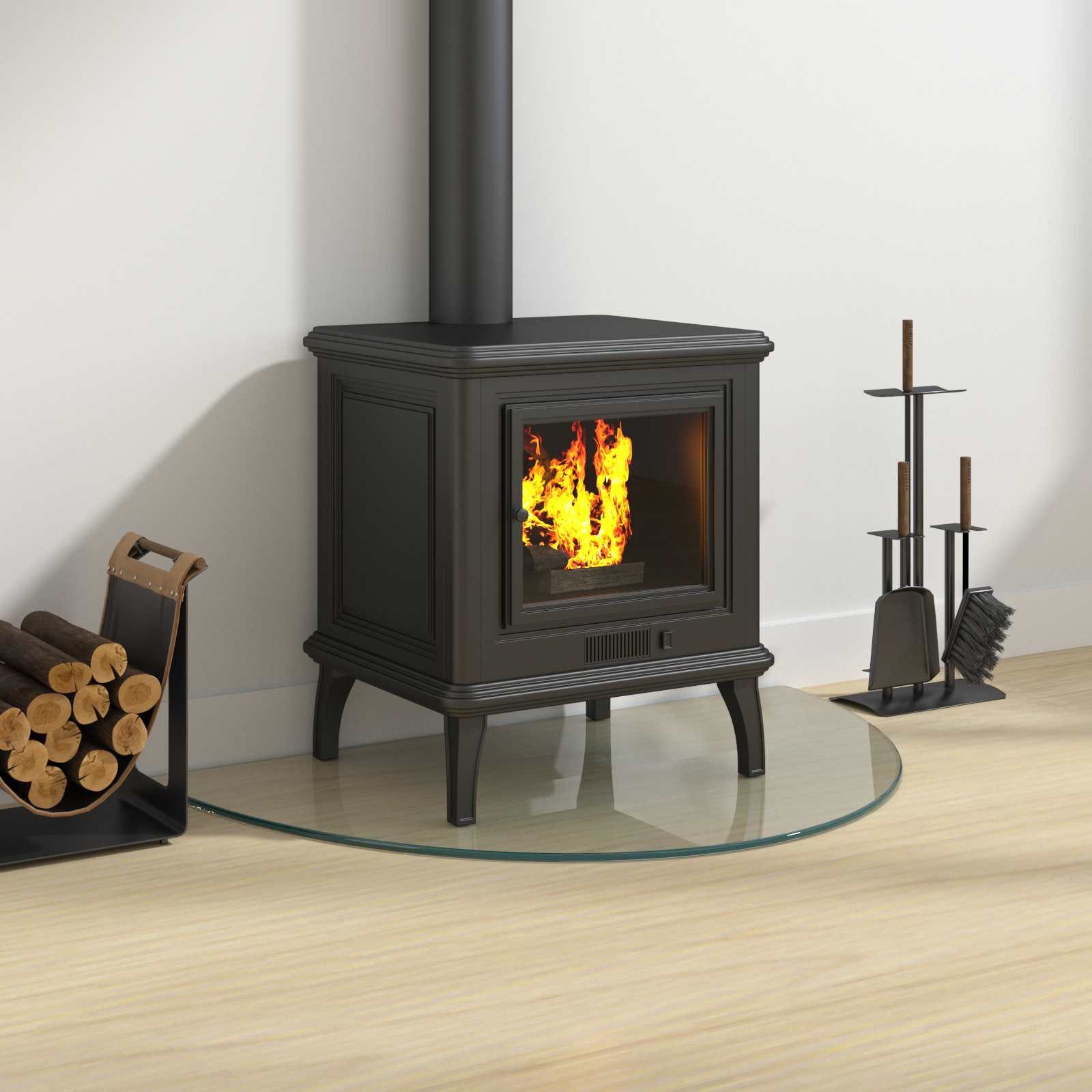 vidaXL Bodenplatte Feuerstelle Glasplatte Transparent 800 x 500 mm Glas, (1-St)