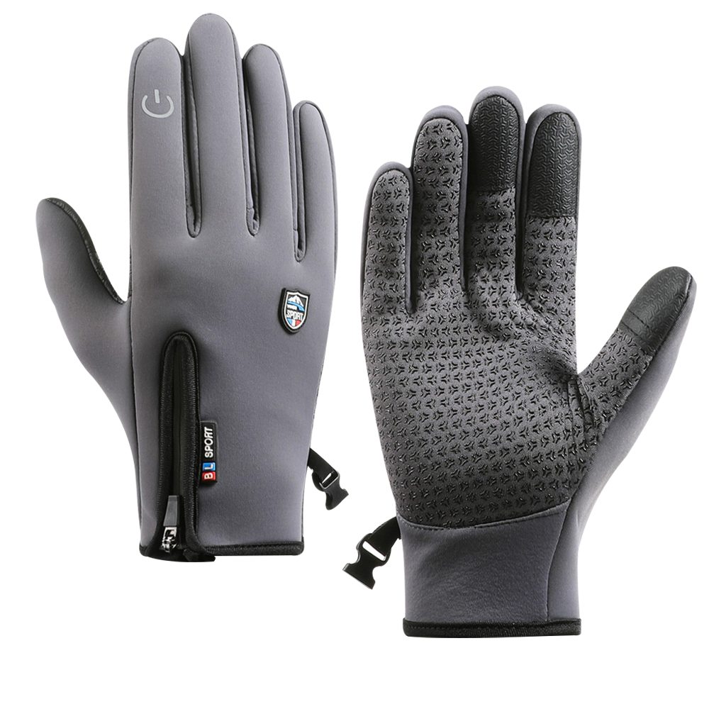 Fahrradhandschuhe Winterhandschuhe Outdoor Thermofleec Sporthandschuhe, Reißverschluss