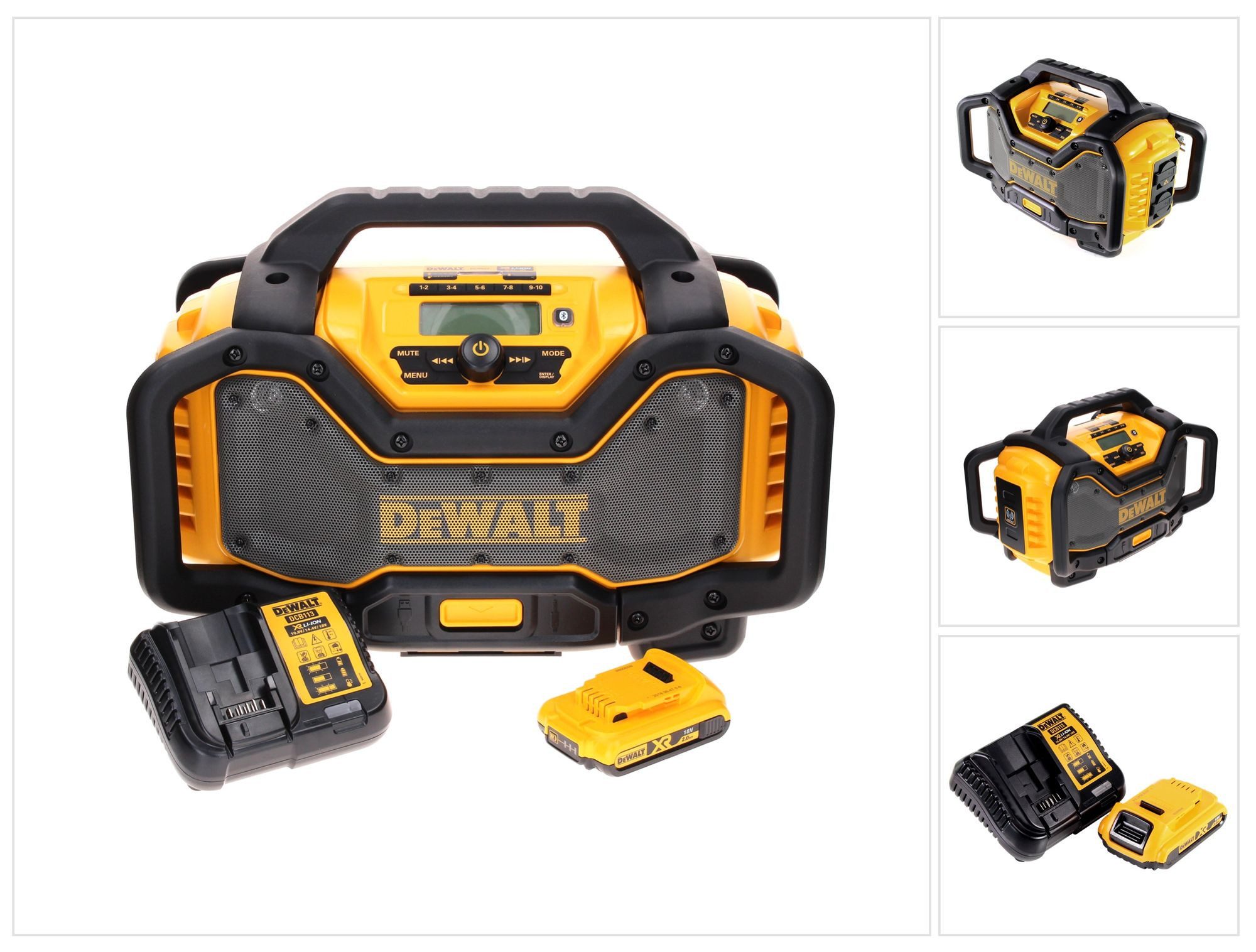 DeWalt DCR 027 D1 Akku Radio DAB+ 10,8-18,0 V + 1x Akku 2,0 Ah + Ladegerät Baustellenradio