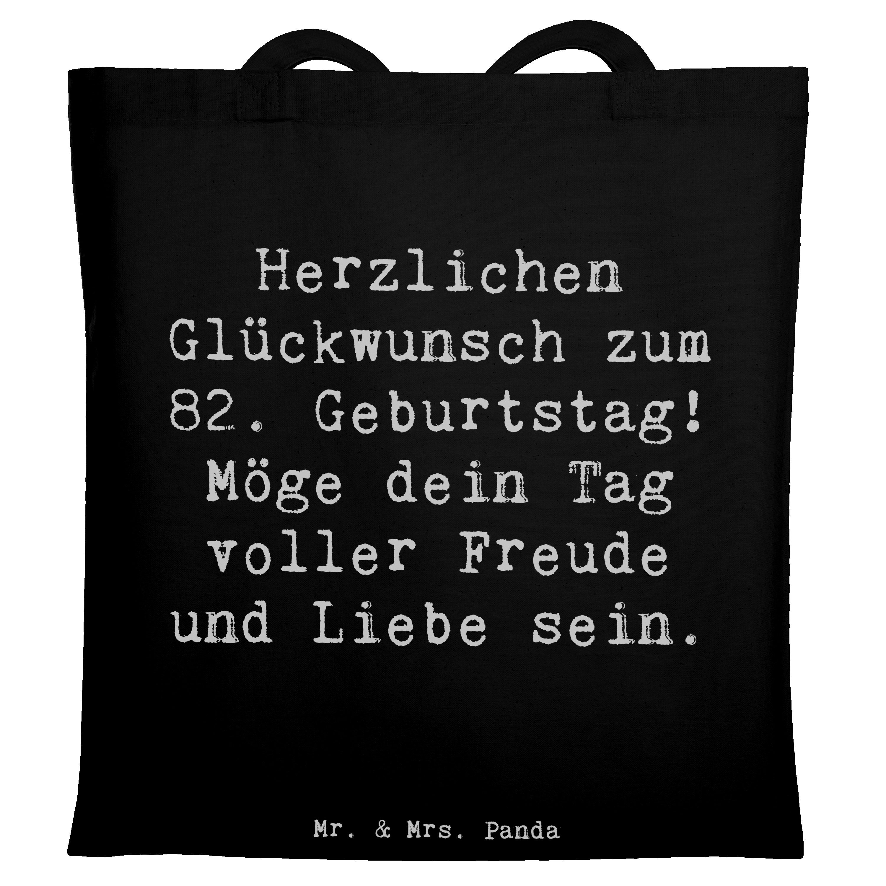 Tragetasche Spruch 82. Geburtstag, Einkaufstüte, Schwarz, Geburtstag, Alltagstasc