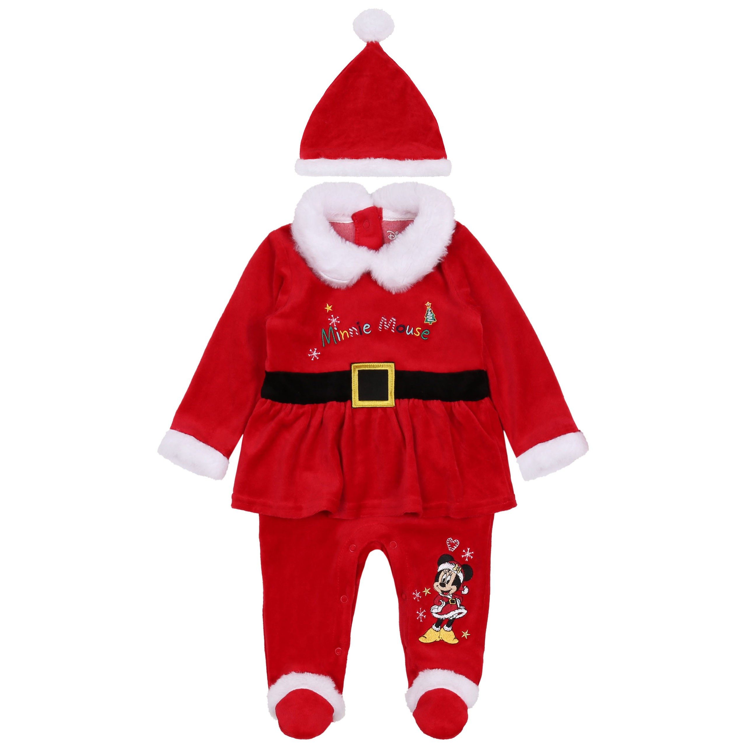 Disney Kostüm Disney Minnie Maus Baby-Set für Mädchen, festliches Weihnachtsoutfit