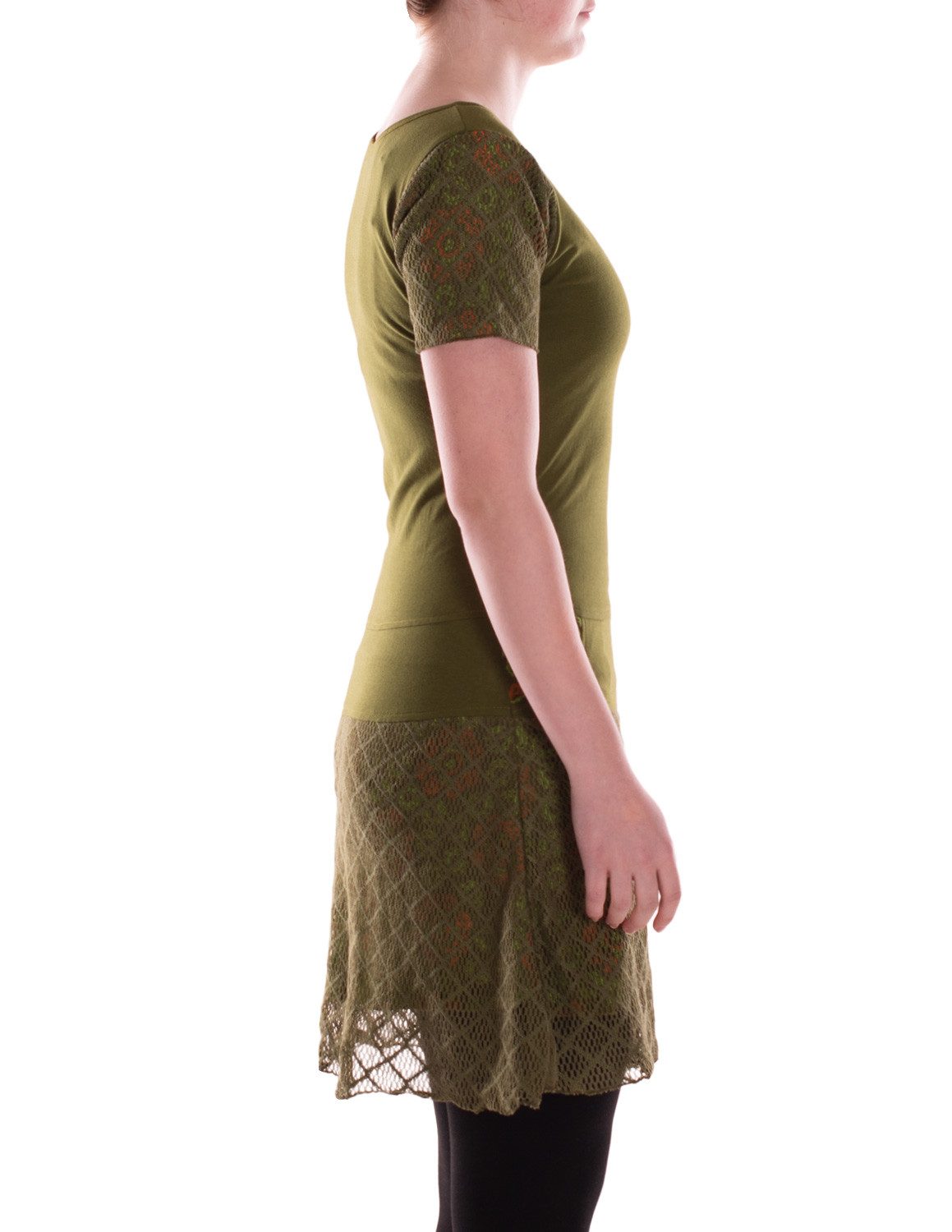 Vishes Sommerkleid Damen A-Linie Kleid Baumwolle Blumen-Muster mit Spitzenapplikationen Alternative Bekleidung, Ethno, Hippie, Retro Style