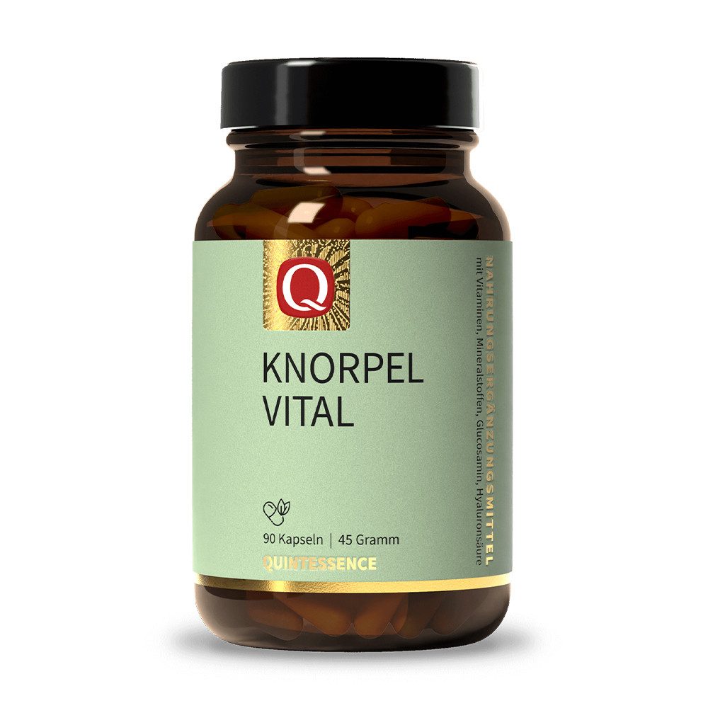 Quintessence Knorpel Vital – für Knochen & Gelenke mit MSM & Hyaluronsäure - 90 Kapseln, 54 g, Hochwertige Premiumqualität - Vegane Gelenk- und Knochen Formel