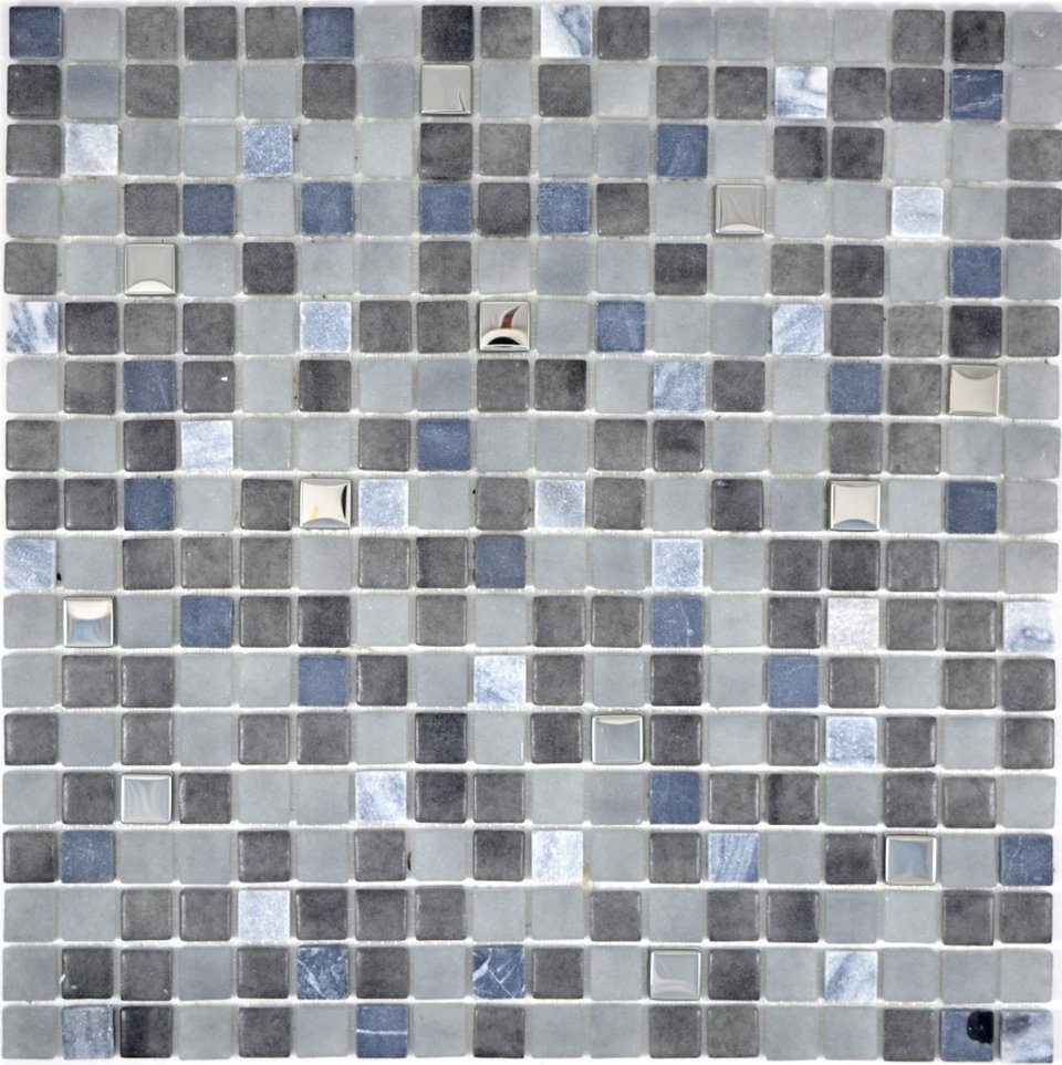 Naturstein glänzend schwarz Glasmosaik Mosaikfliesen Matten Mosani / 10 Mosaik