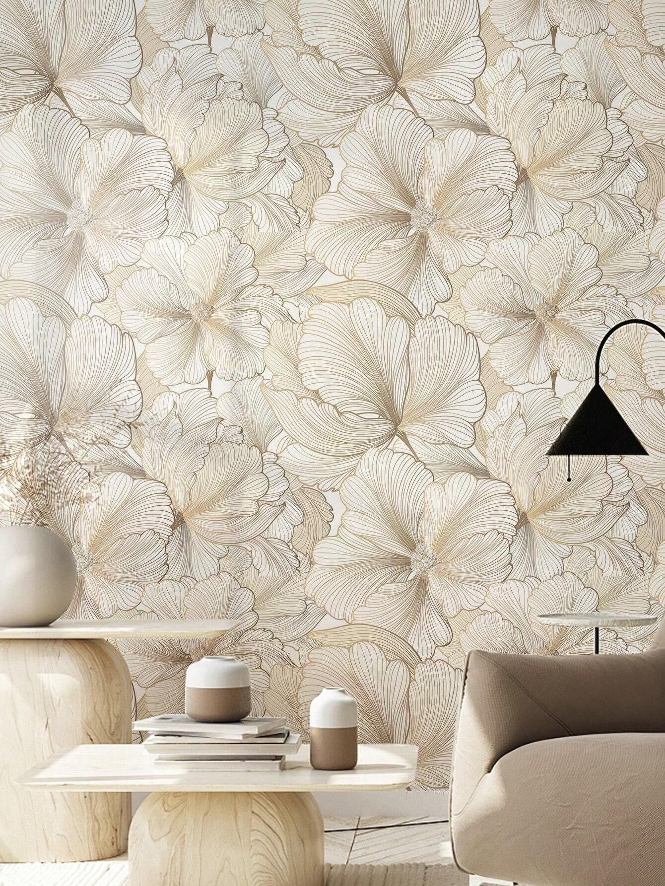 HomeBella Mustertapete Selbstklebende Tapete Blumen Florale Tapete, Ideal für Wohnzimmer, Schlafzimmer, Küche & Möbel