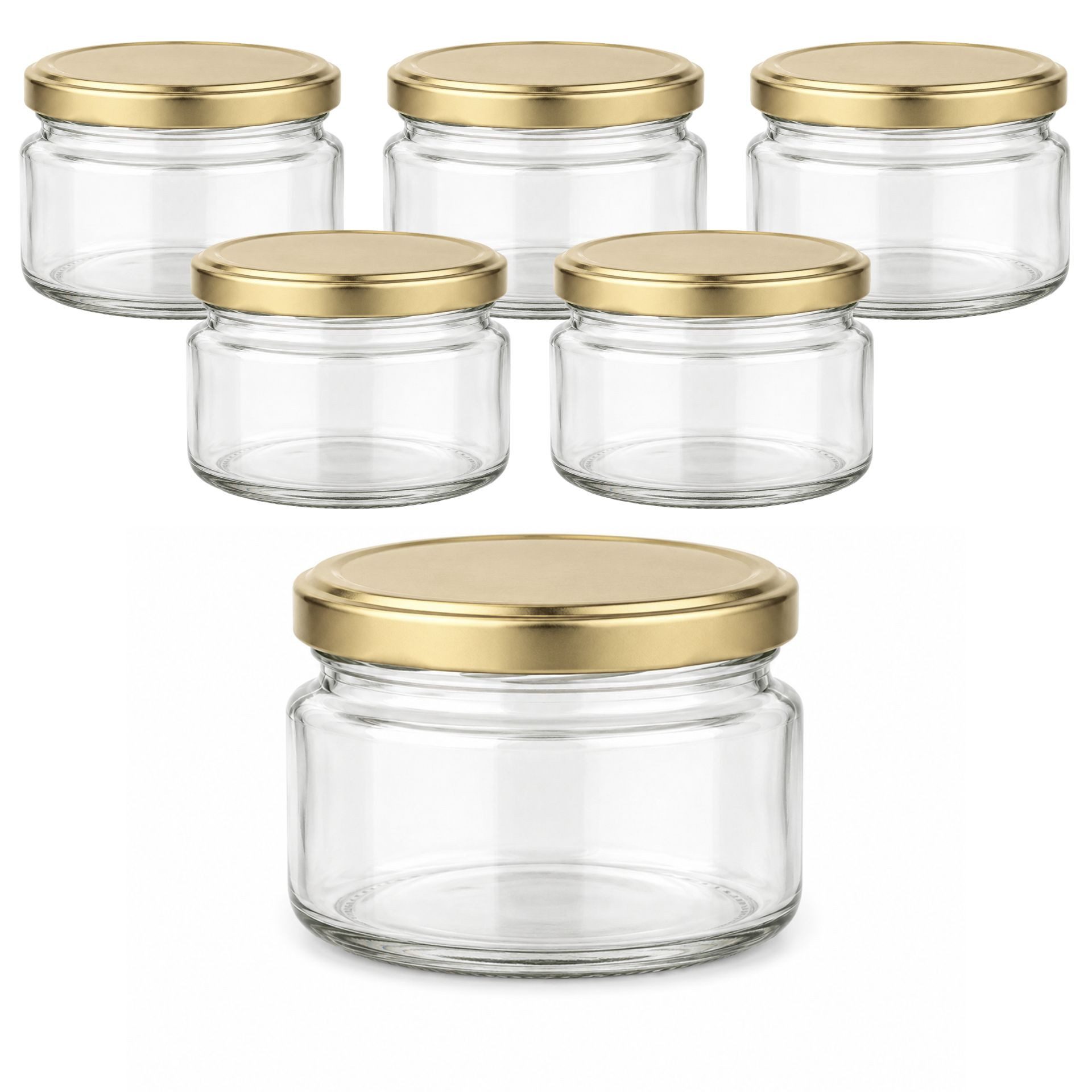 mikken Einmachglas 250ml kleine Einkochgläser Einmachglas Schraubglas 0,25 L, (Spar-Set, 6-tlg), luftdicht, pasteurisierbar