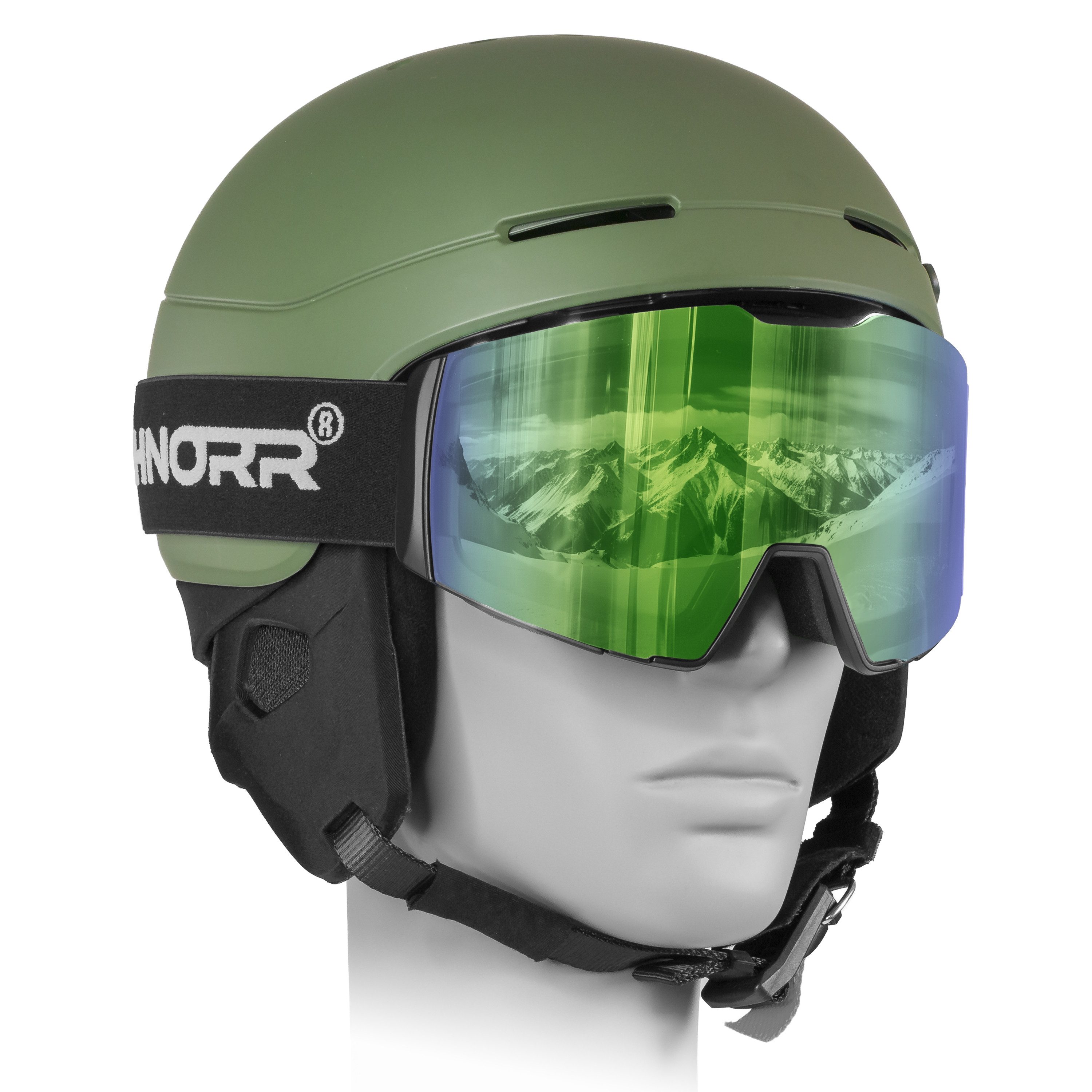 SCHNORR Sportbrille Schnorr Skibrille Edge Grün (S3), Full REVO, Anti-Fog, UV400, (1-St), Full REVO-Beschichtung Grün (S3) – Bild 2 von 3