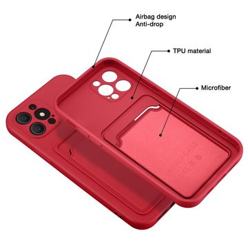 CoolGadget Handyhülle Rot als 2in1 Schutz Cover Set für das Apple iPhone 14 Pro 6,1 Zoll, 2x Glas Display Schutz Folie + 1x TPU Case Hülle für iPhone 14 Pro