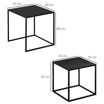 HOMCOM Couchtisch Beistelltisch, Satztisch,40 x 40 x 40cm (Set, 2-St., 2 x Couchtisch), Breite 40 cm