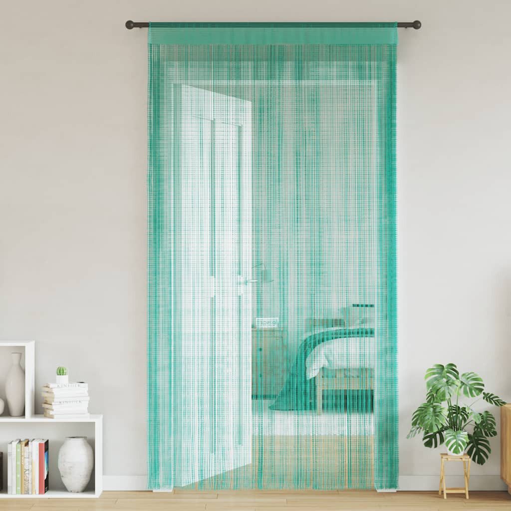 vidaXL Vorhang, Fadenvorhänge 2 Stk. Türkis 100x250 cm