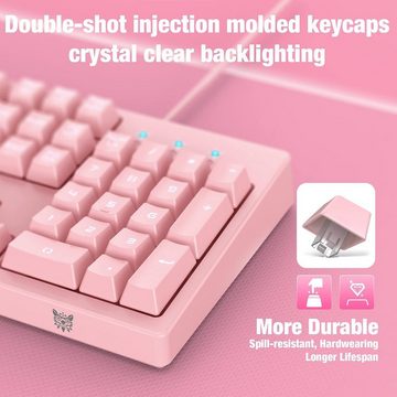 Ajijar LED Backlit Tastatur- und Maus-Set, Spritzwasserschutz, Ergonomisches Design, Anpassbare DPI