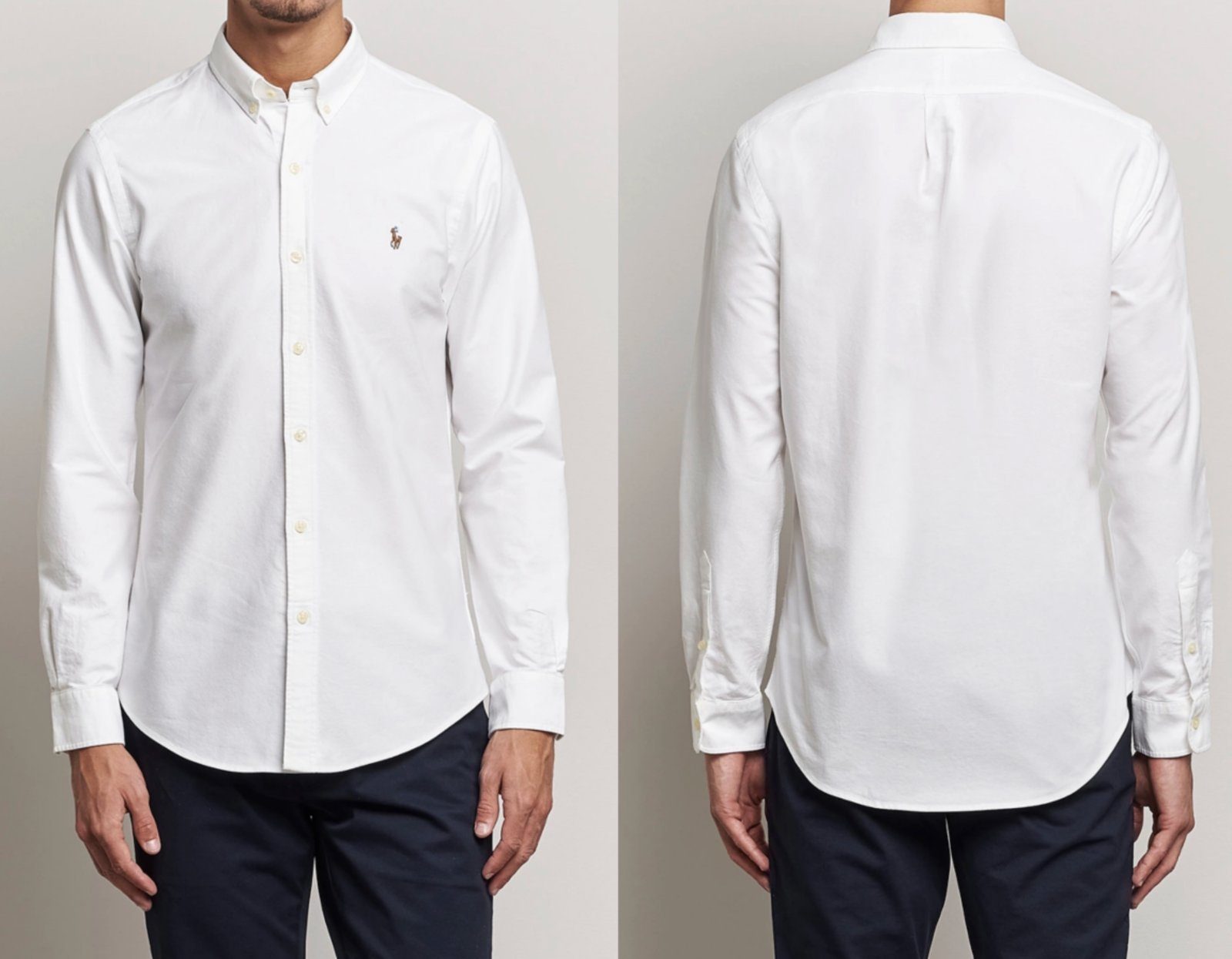 Ralph Lauren Langarmhemd POLO RALPH LAUREN Oxford Stretch Slim Fit Shirt Hemd White Heritage Co