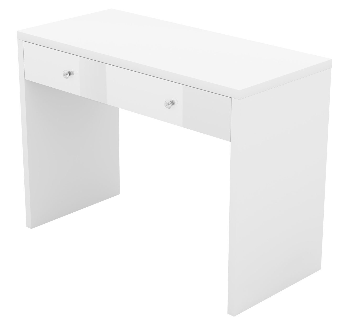 Helvetia Eckschreibtisch Irun (Irun), 110x50x78cm weiß Hochglanz mit Schublade