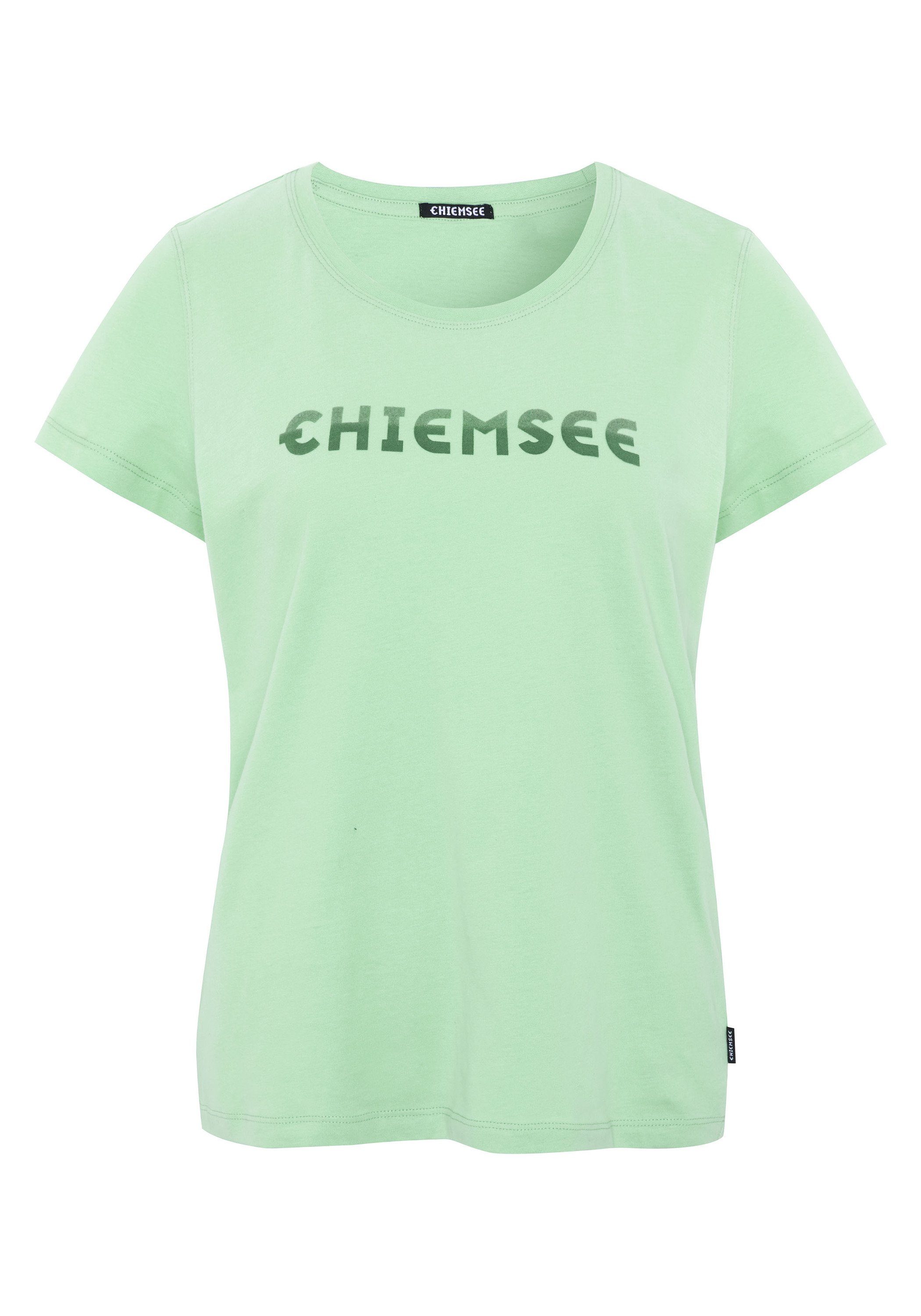 Chiemsee Print-Shirt T-Shirt mit Logo in Farbverlauf-Optik 1 Neptune Green | Rundhalsshirts
