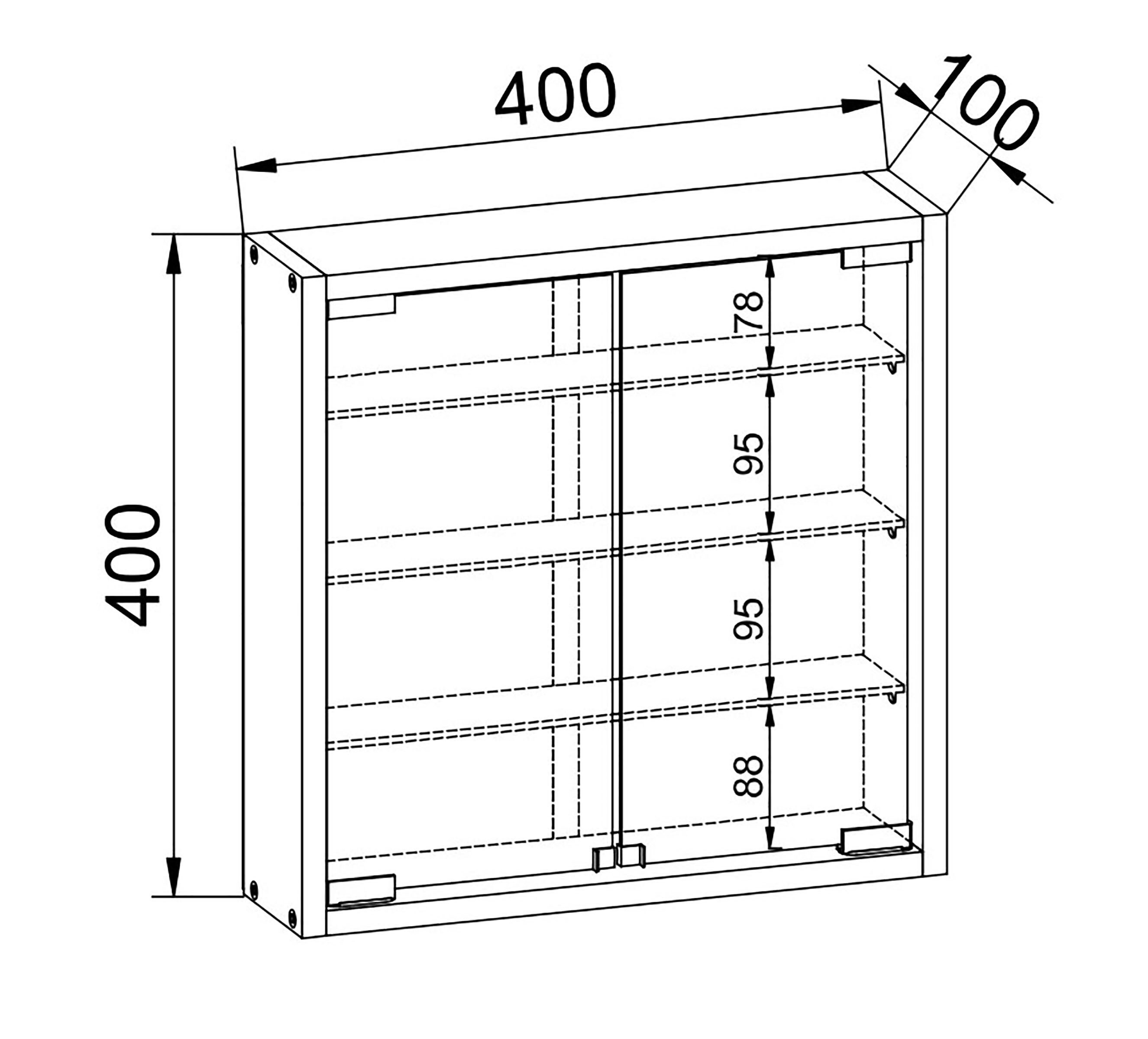 VCM Hängevitrine Mandosa B. 40 x T. 10 x H. 40 cm Präsentation und Aufbewahrung von Sammlerstücken, Wohnzimmer oder Büro – Bild 4 von 5