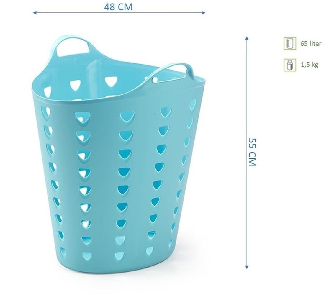 Kreher Aufbewahrungskorb Set: 2 x Flexibler Tragekorb 65 Liter Pink/Blau (F günstig online kaufen