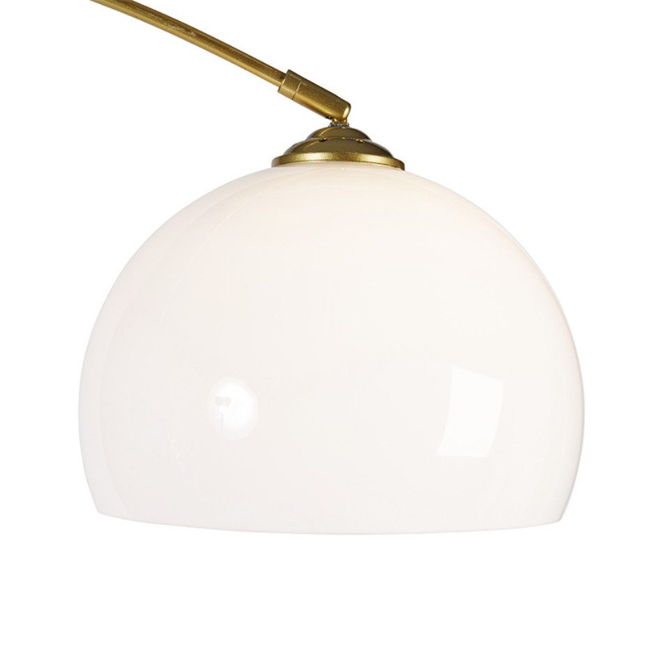 Qazqa Bogenlampe Arc-basic, ohne Leuchtmittel, Warmweiß, QAZQA Bogen­lampe, e27, Messing, Stahl, Modern