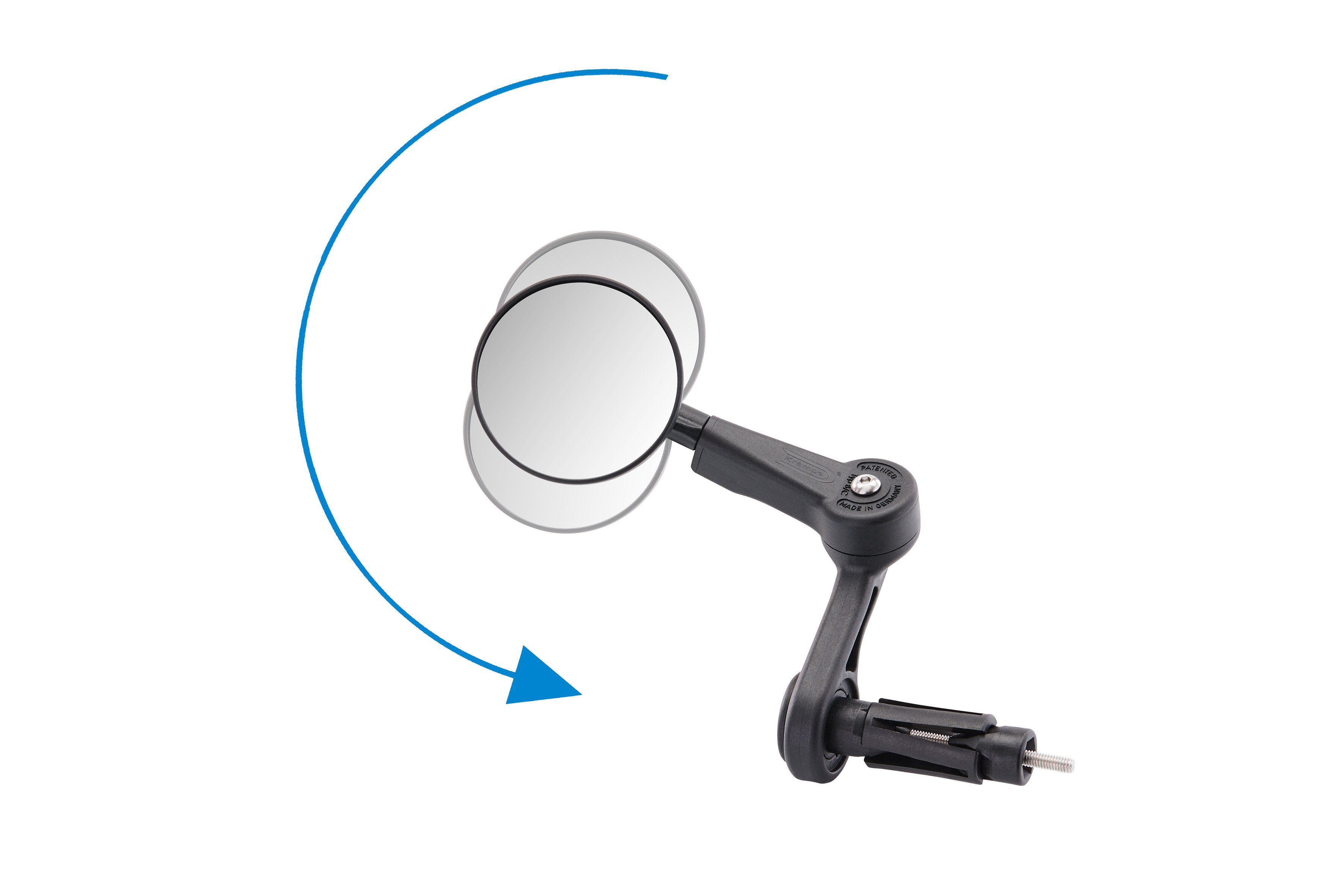 WEICON Fahrradspiegel Krampe Fahrradspiegel KF Mini Typ B Innenklemmung, an beiden Lenkerseiten montierbar