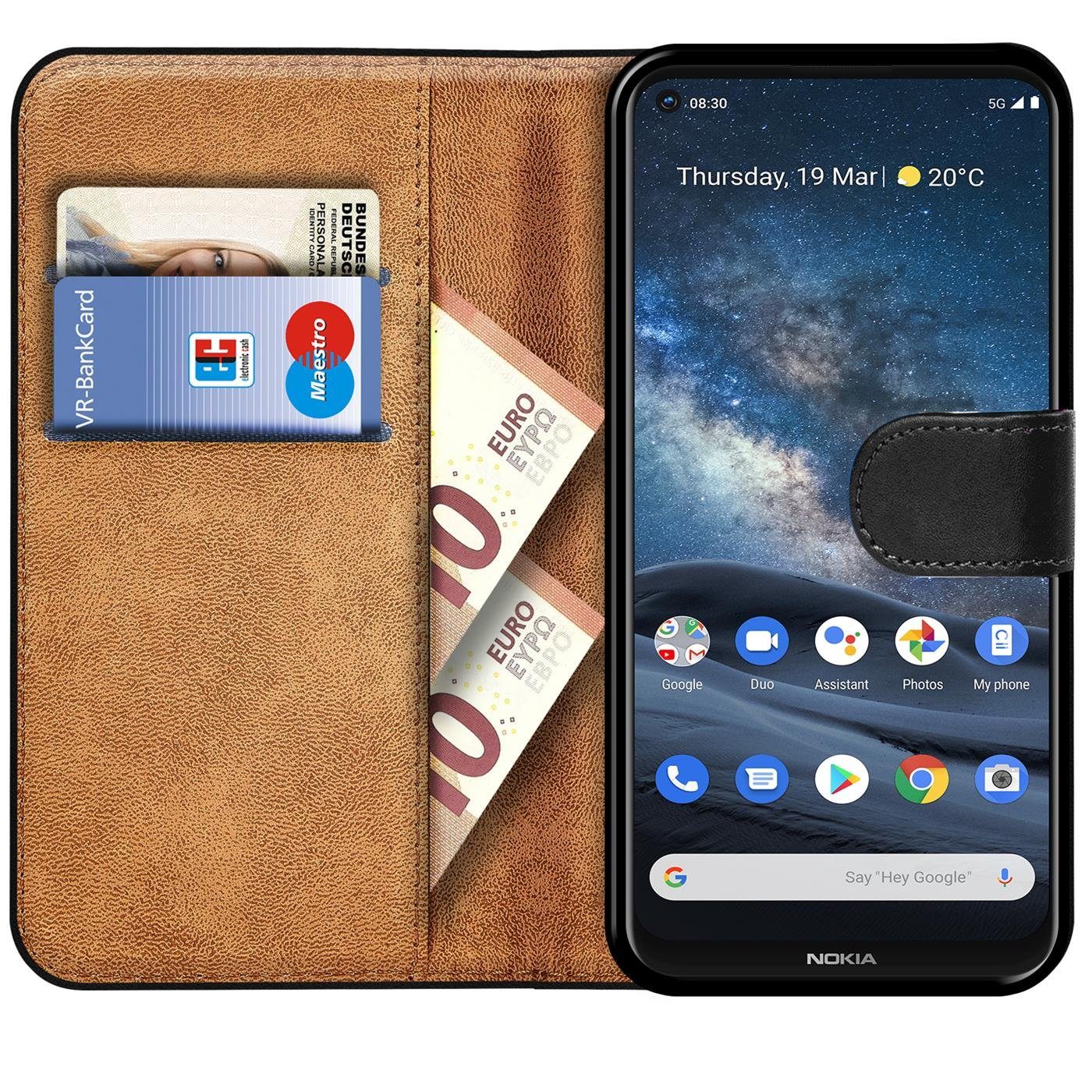 CoolGadget Handyhülle Wallet Klapp Tasche Book Case für Nokia 8.3 5G 6,81 Zoll, Hülle Klapphülle Flip Cover Etui Schutzhülle
