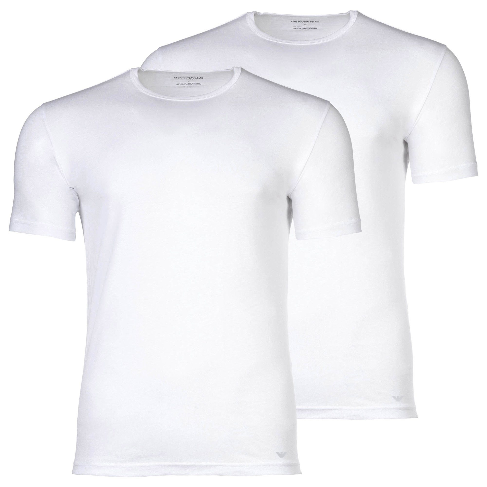 Emporio Armani T-Shirt Herren T-Shirt 2er Pack Baumwolle Pure Cotton (Packung, 2er Pack)