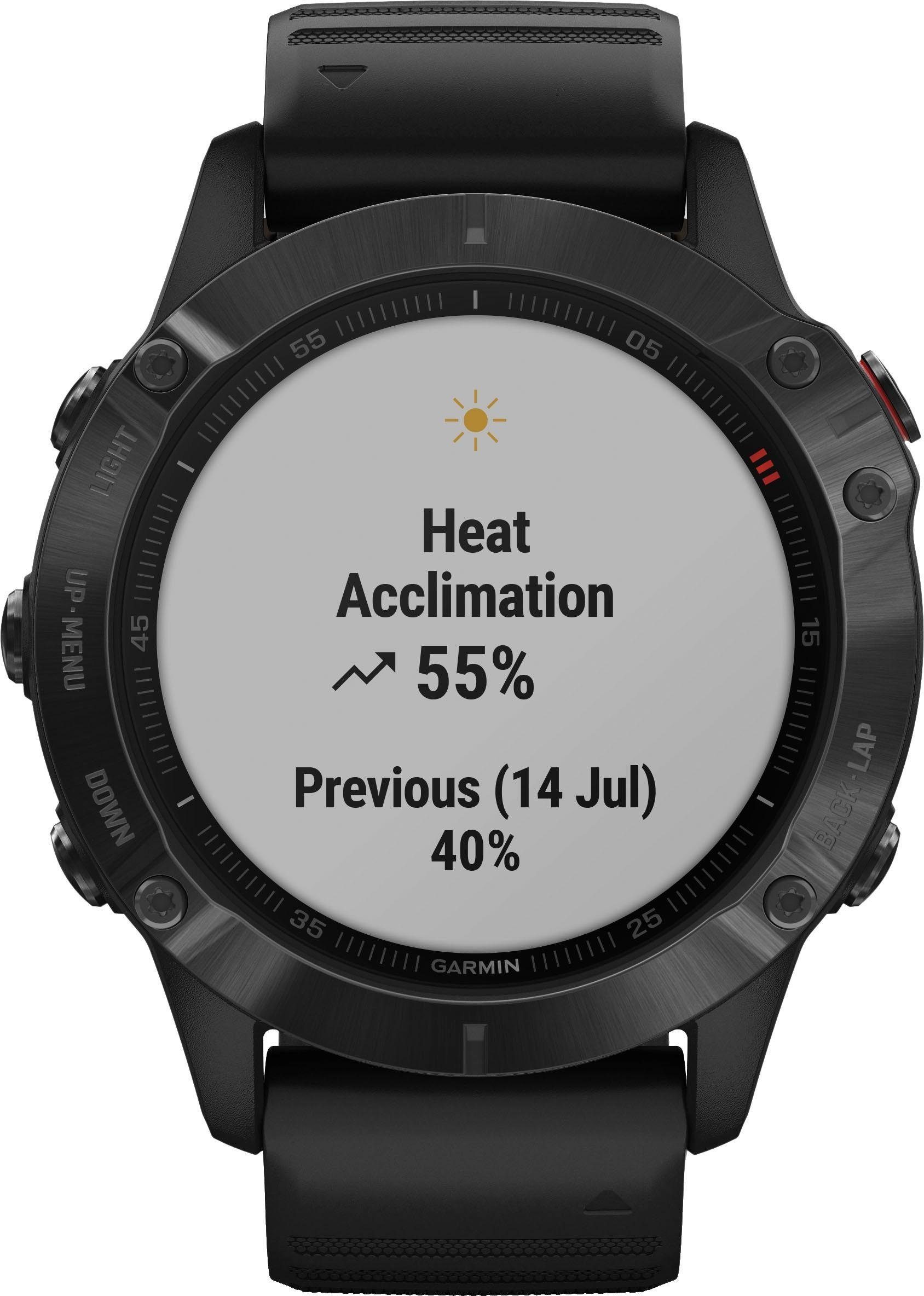 Garmin FENIX 6 – Pro Smartwatch (3,3 cm/1,3 Zoll), Vorinstallierte Karten  zur Navigation auf der Uhr