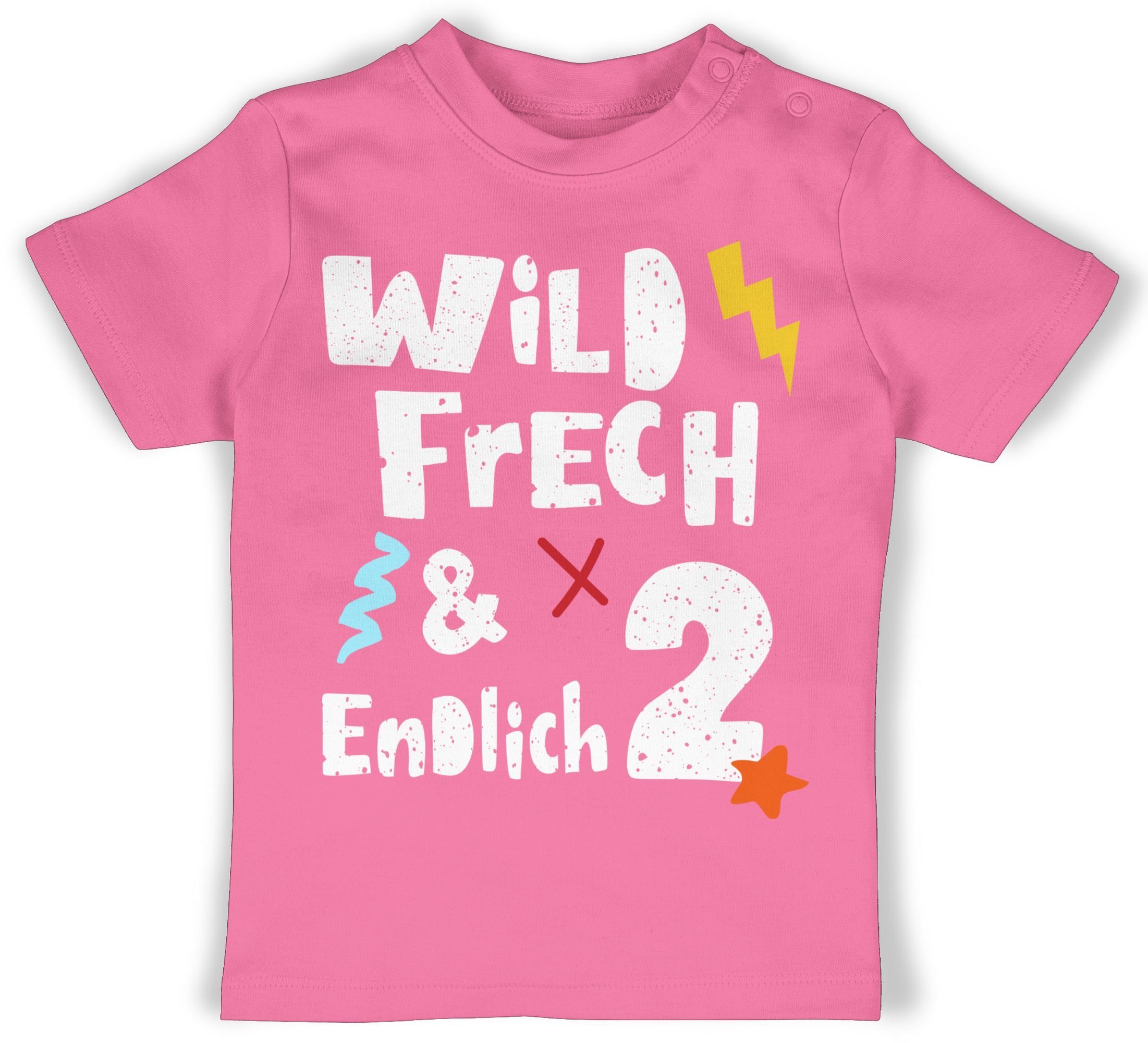 T-Shirt Wild frech und endlich 2 I Zwei Jahre wunderbar I 2. Geburtstag I Zwei