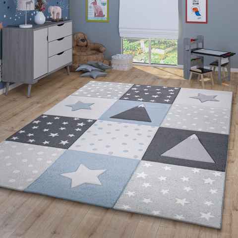 Kinderteppich Teppich Kinderzimmer Kinderteppich Punkte Sterne Berge, TT Home, rund, Höhe: 16 mm