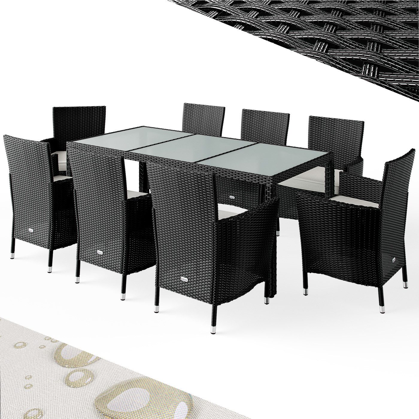 Casaria Garten-Essgruppe Mailand, (9-tlg), Garten-Essgruppe Stühle günstig online kaufen